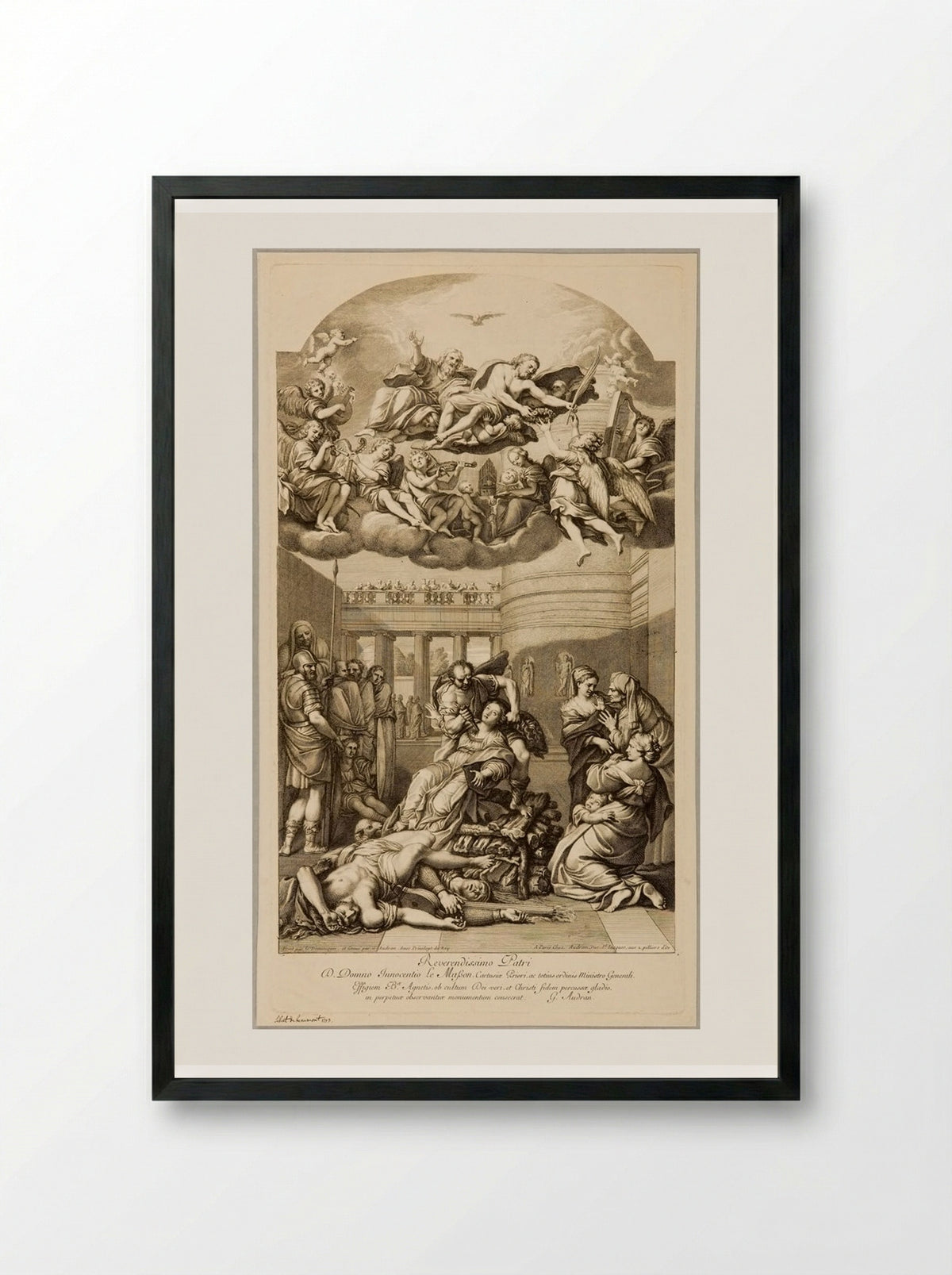 Martyrdom of Saint Agnes - Gérard Audran - Framed Print Black