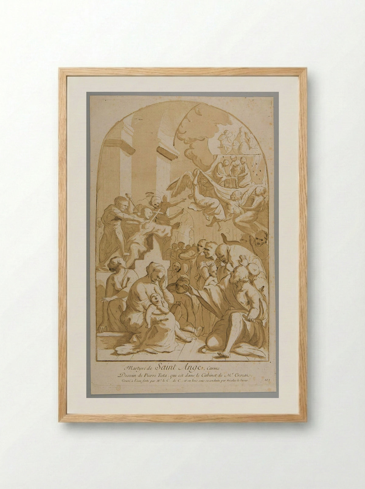 Martyrdom of Saint Angelo - Nicolas Le Sueur - Framed Print Wood