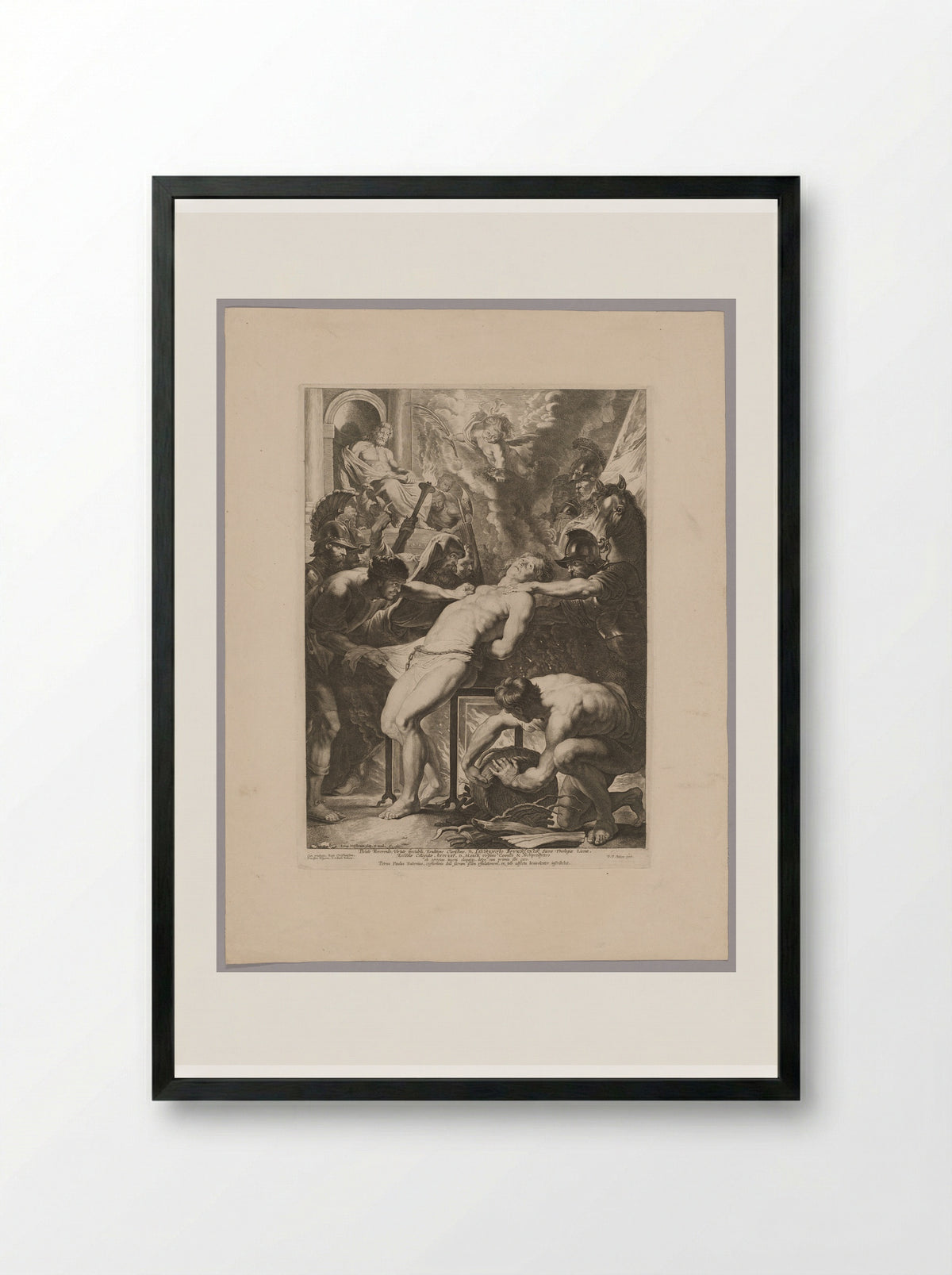Martyrdom of Saint Lawrence - Lucas Vorsterman I - Framed Print Black