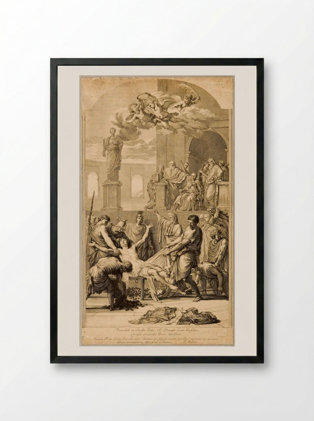 Martyrdom of Saint Lawrence - Gérard Audran - Framed Print Black