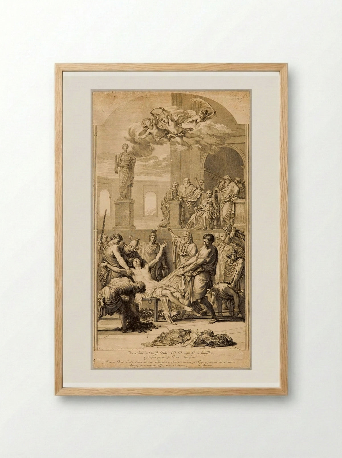 Martyrdom of Saint Lawrence - Gérard Audran - Framed Print Wood