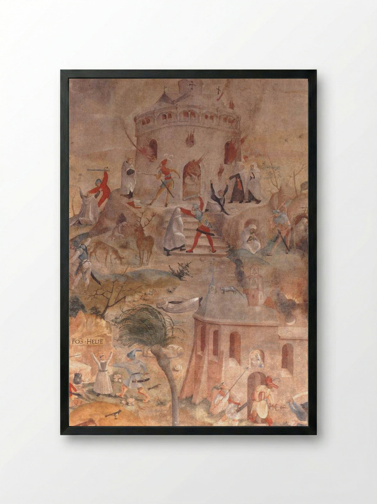 Martyrdom of the Carmelites - Jerg Ratgeb - Framed Print Black