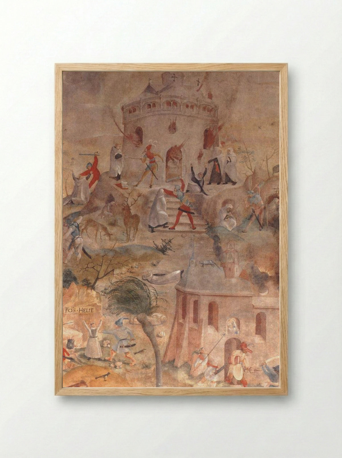 Martyrdom of the Carmelites - Jerg Ratgeb - Framed Print Wood