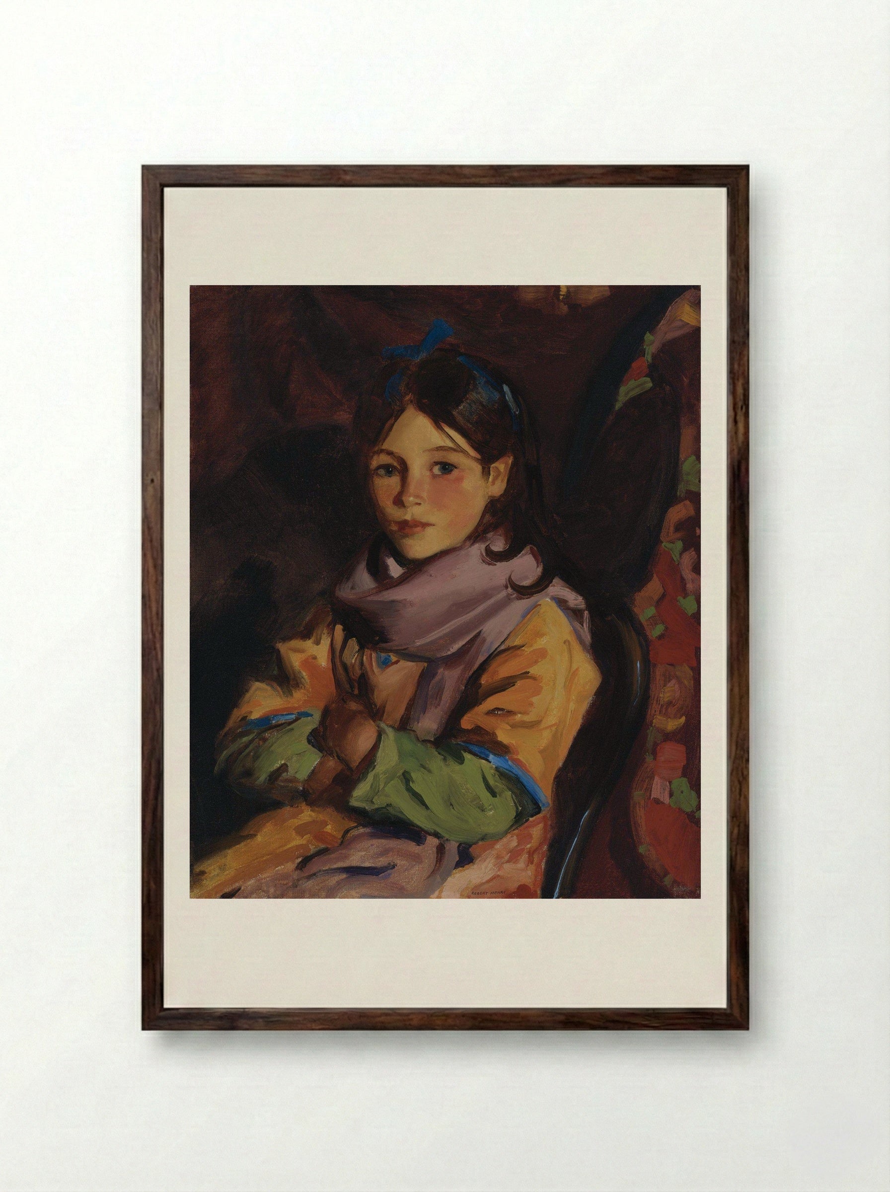 Mary Agnes - Robert Henri - Framed Print Dark Wood