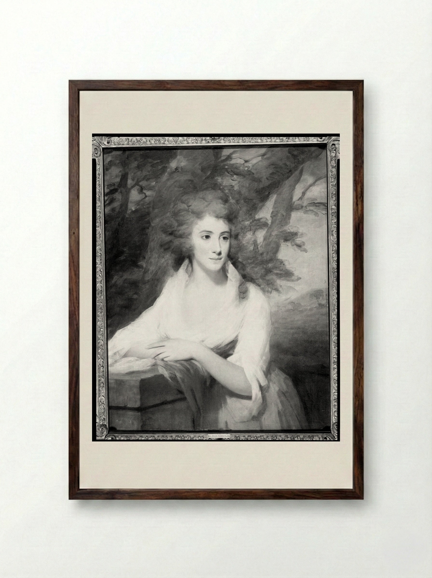 Mary Ann Leslie Rutherford (Mrs. John Rutherford of Edgeston) - Henry Raeburn - Framed Print Dark Wood
