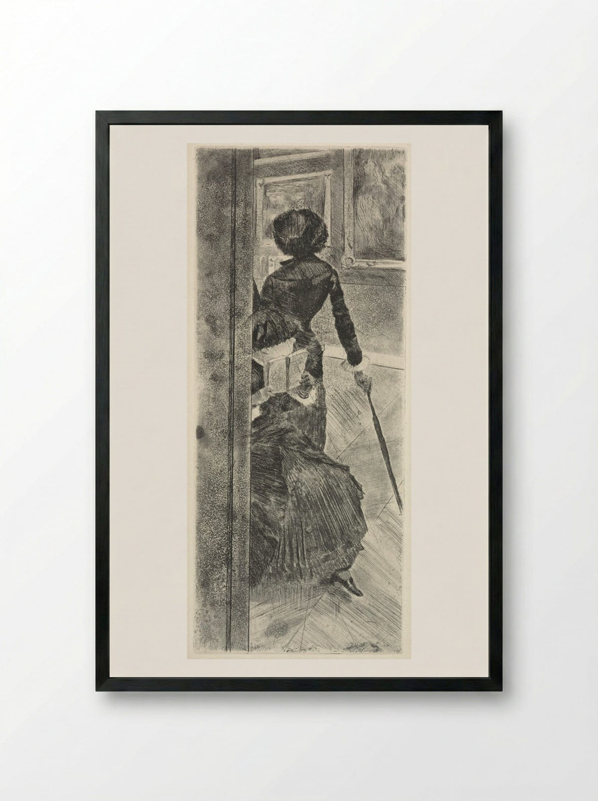 Mary Cassatt at the Louvre: The Paintings Gallery - Hilaire-Germain-Edgar Degas - Framed Print Black