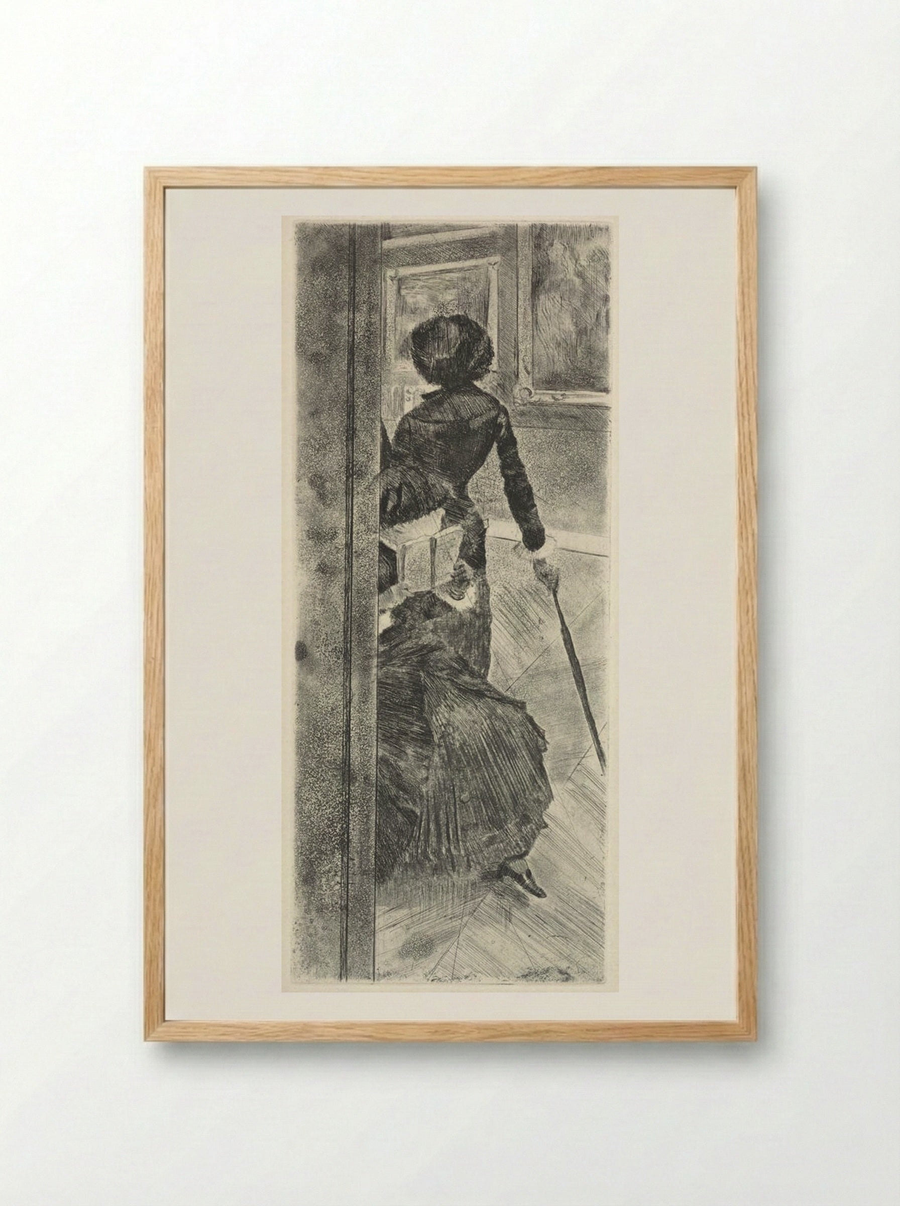 Mary Cassatt at the Louvre: The Paintings Gallery - Hilaire-Germain-Edgar Degas - Framed Print Wood