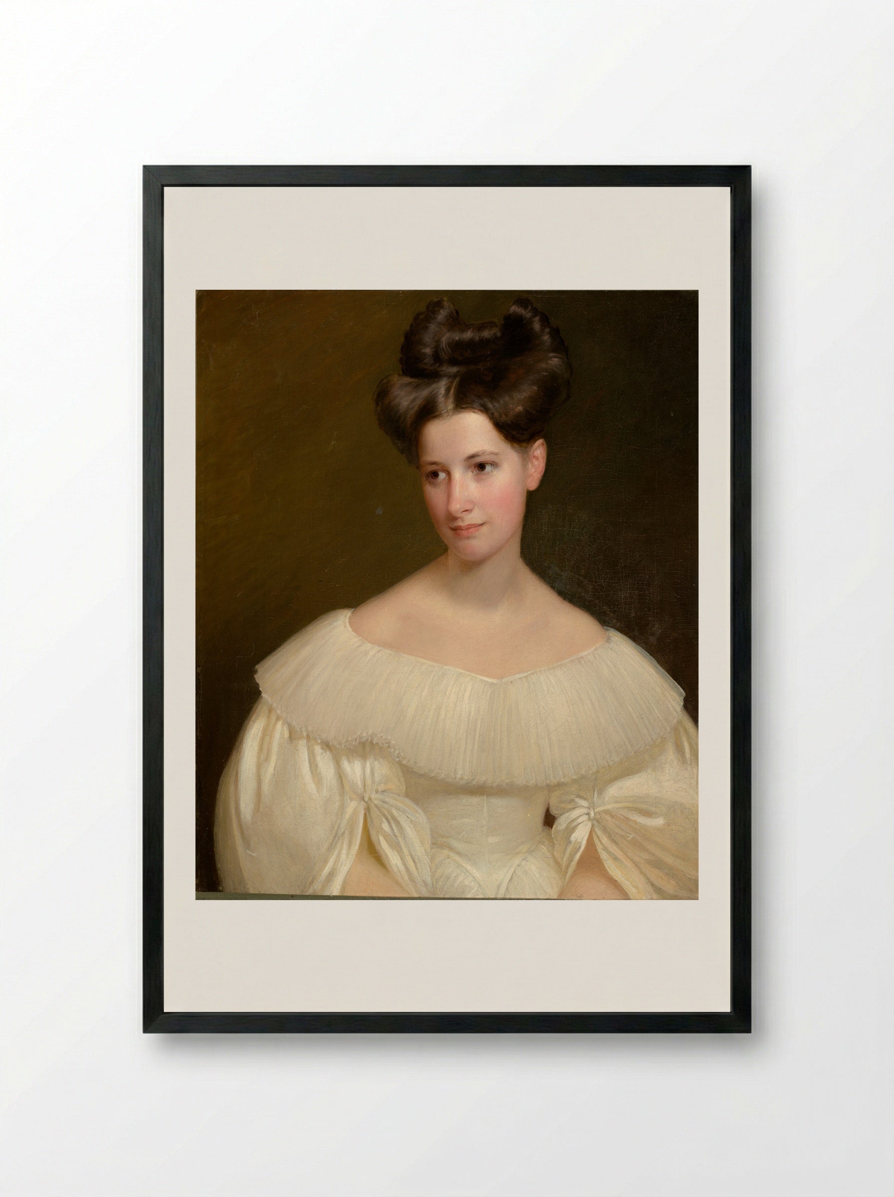 Mary Crowninshield Silsbee Sparks (Mrs. Jared Sparks) - Francis Alexander - Framed Print Black