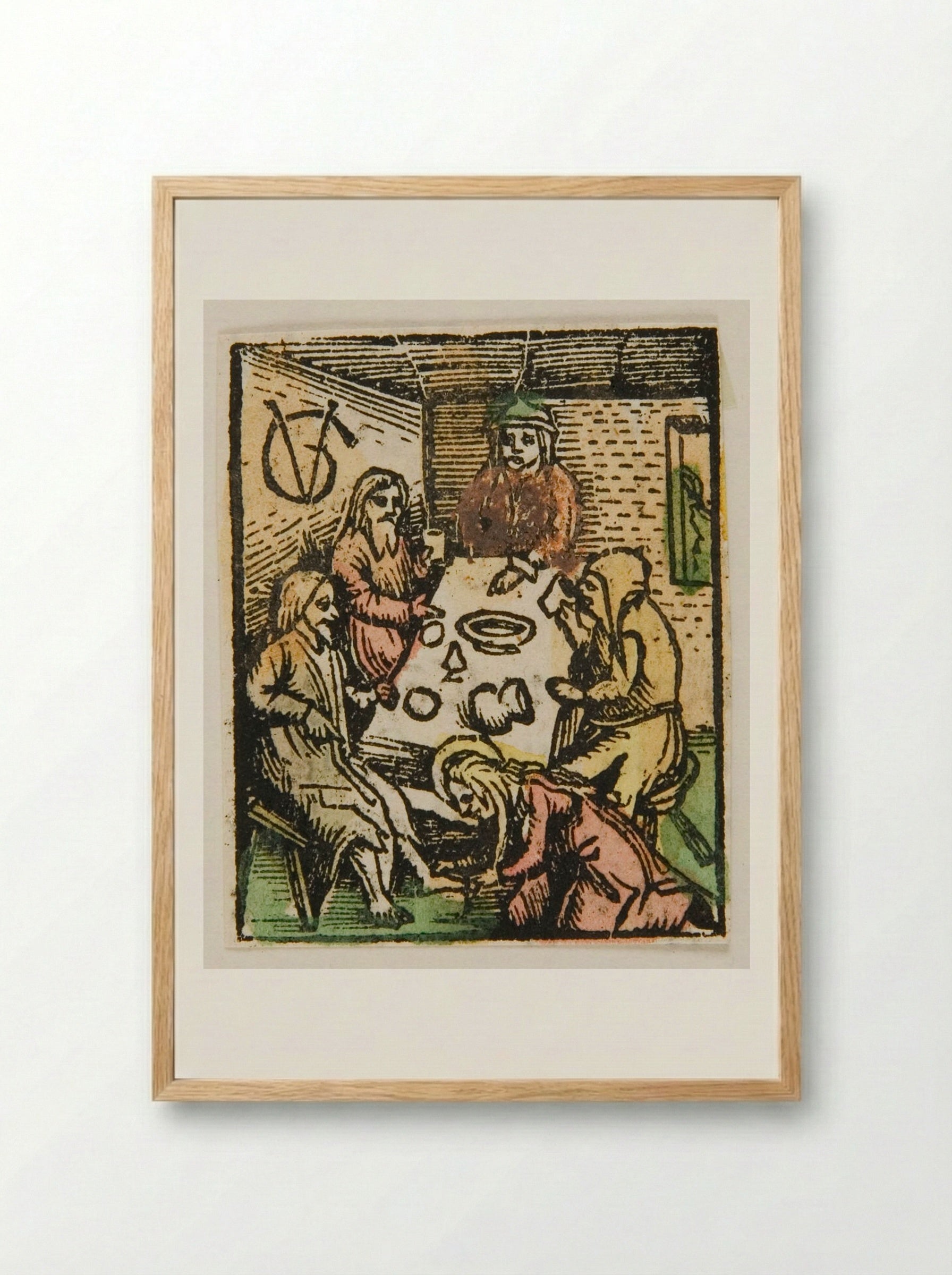 Mary Magdalene Washing the Feet of Christ - Urs Graf - Framed Print Wood
