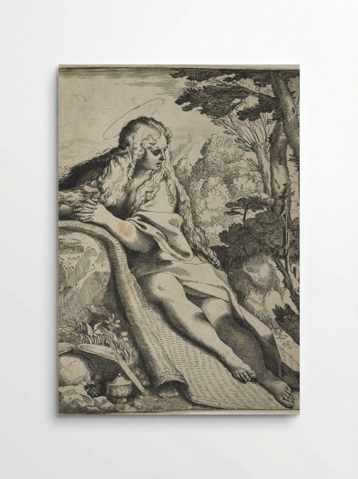 Mary Magdalene in the Wilderness - Annibale Carracci - Poster