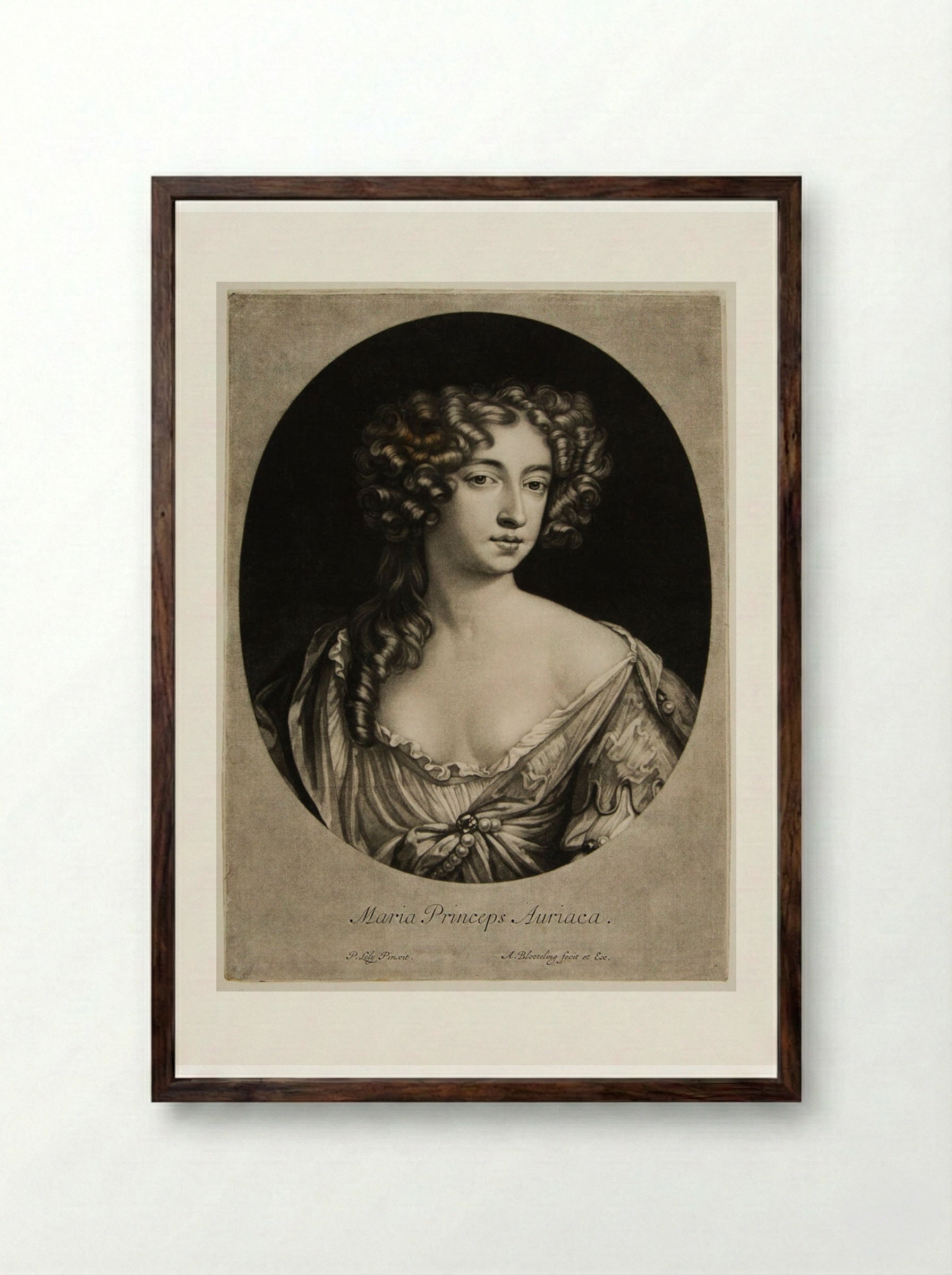 Mary Stuart as Princess of Orange - Abraham Bloteling - Framed Print Dark Wood
