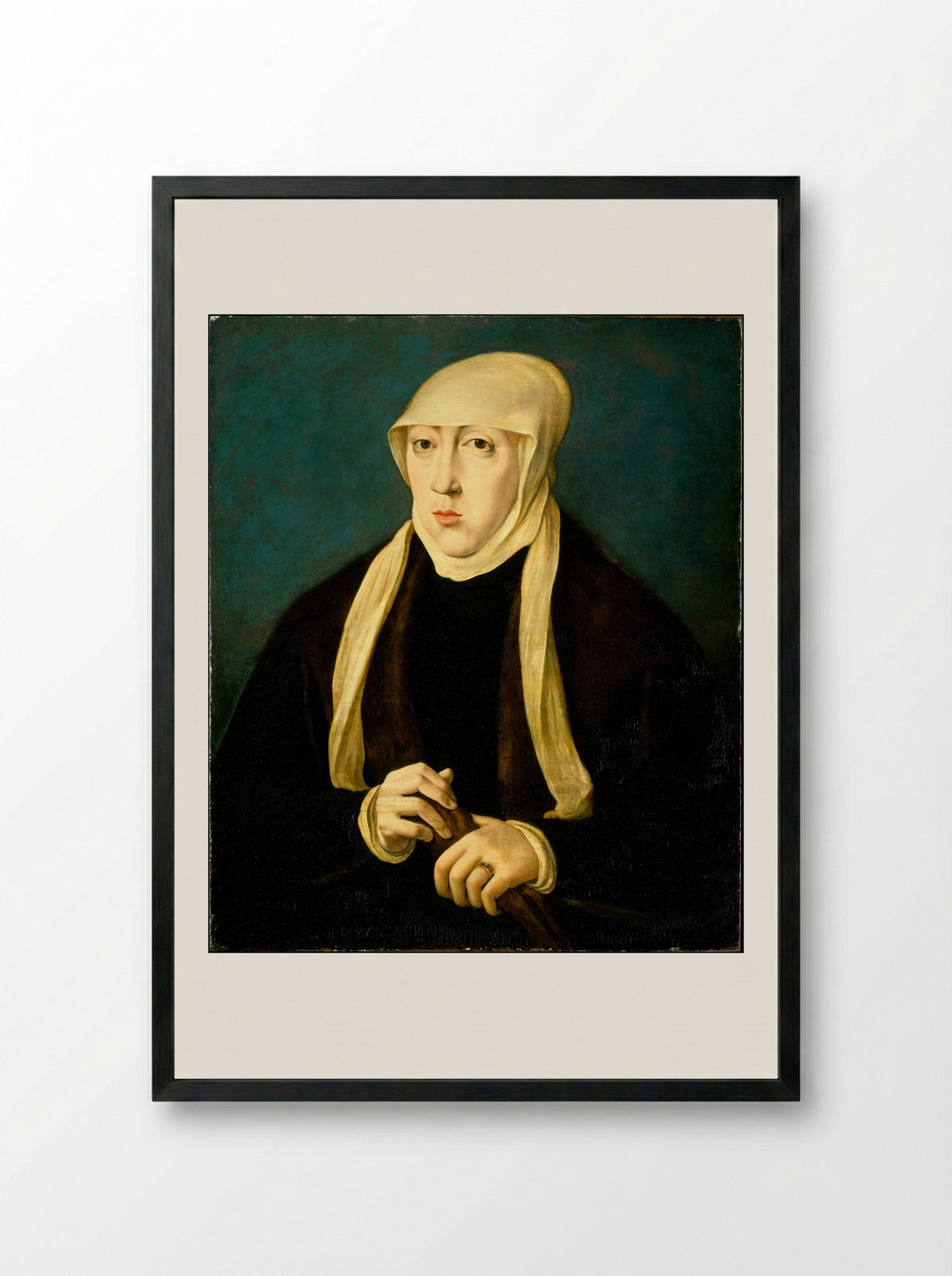 Mary of Hungary - Jan Cornelisz Vermeyen - Framed Print Black