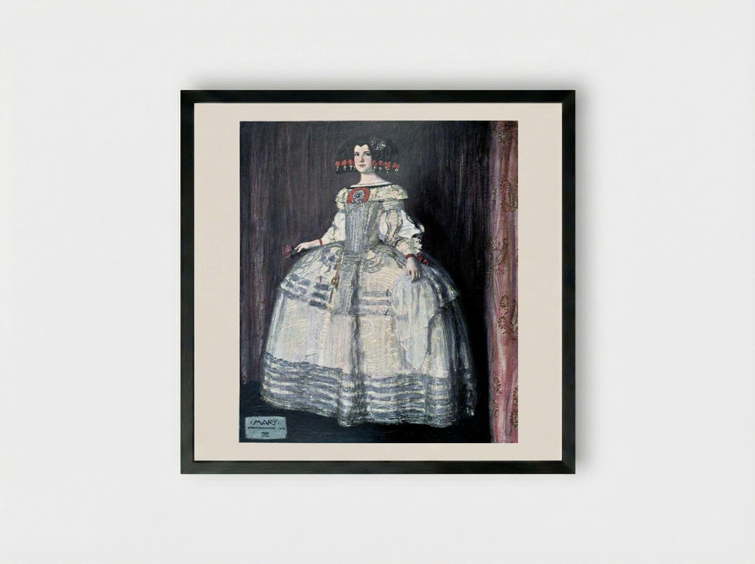 Mary - Franz von Stuck - Framed Print Black