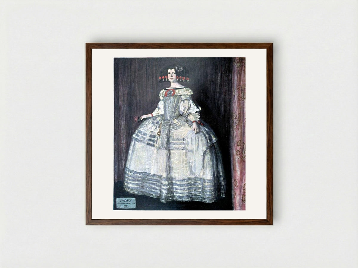Mary - Franz von Stuck - Framed Print Dark Wood