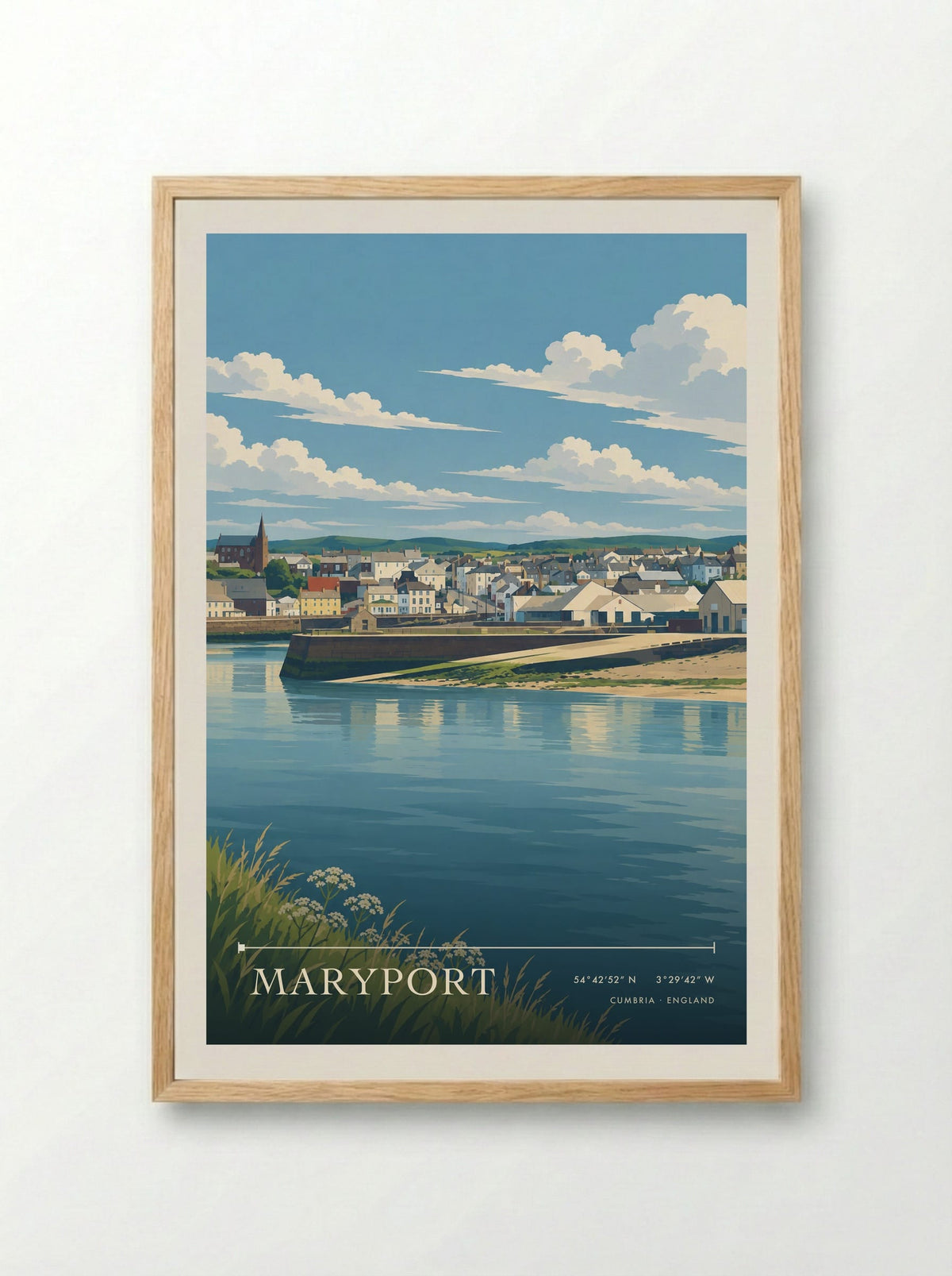 Maryport, Cumbria | Travel Poster - Framed Print Wood