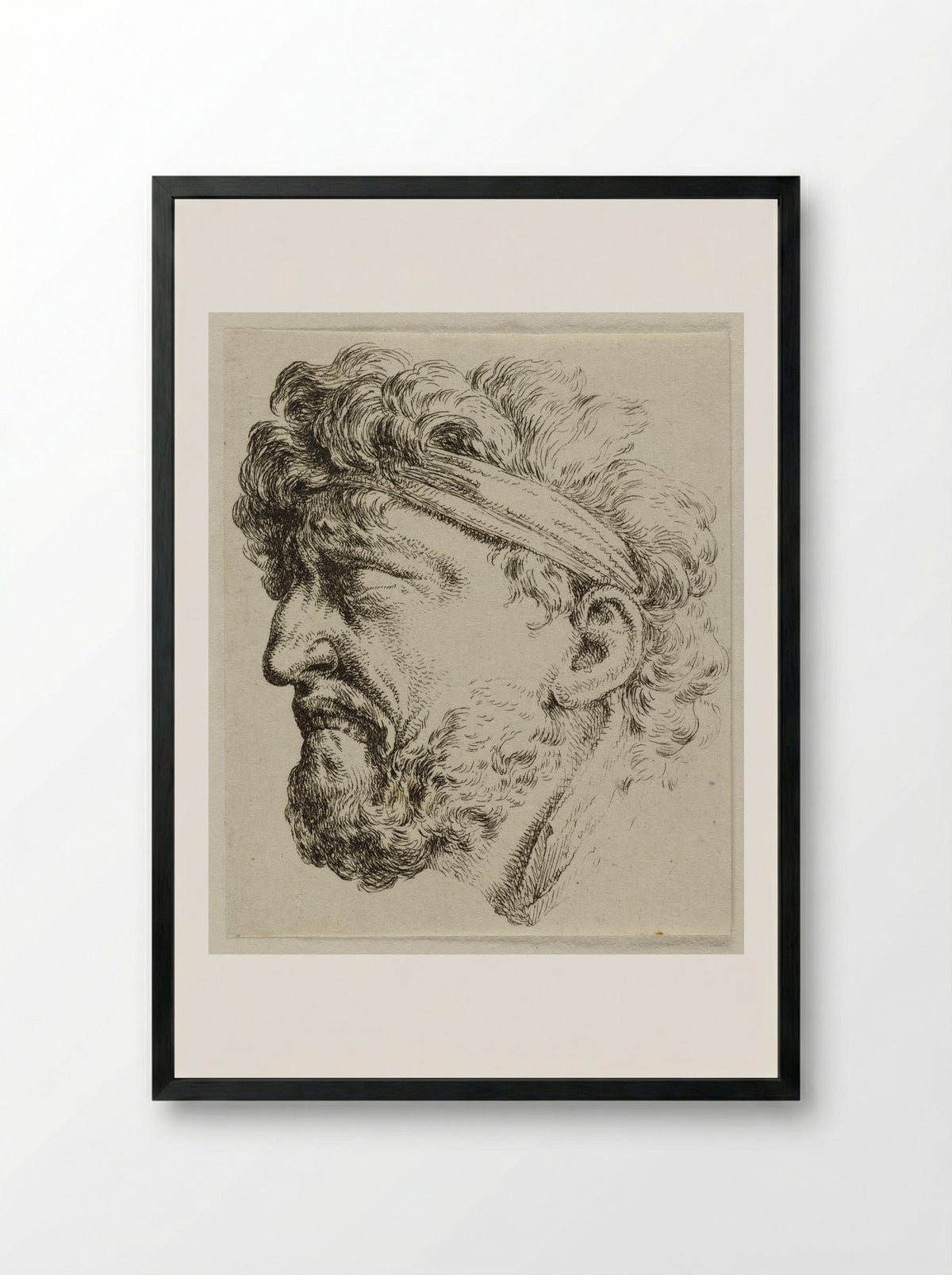 Mask from the Courtyard of the Zeughaus, Berlin - Christian Bernhard Rode - Framed Print Black