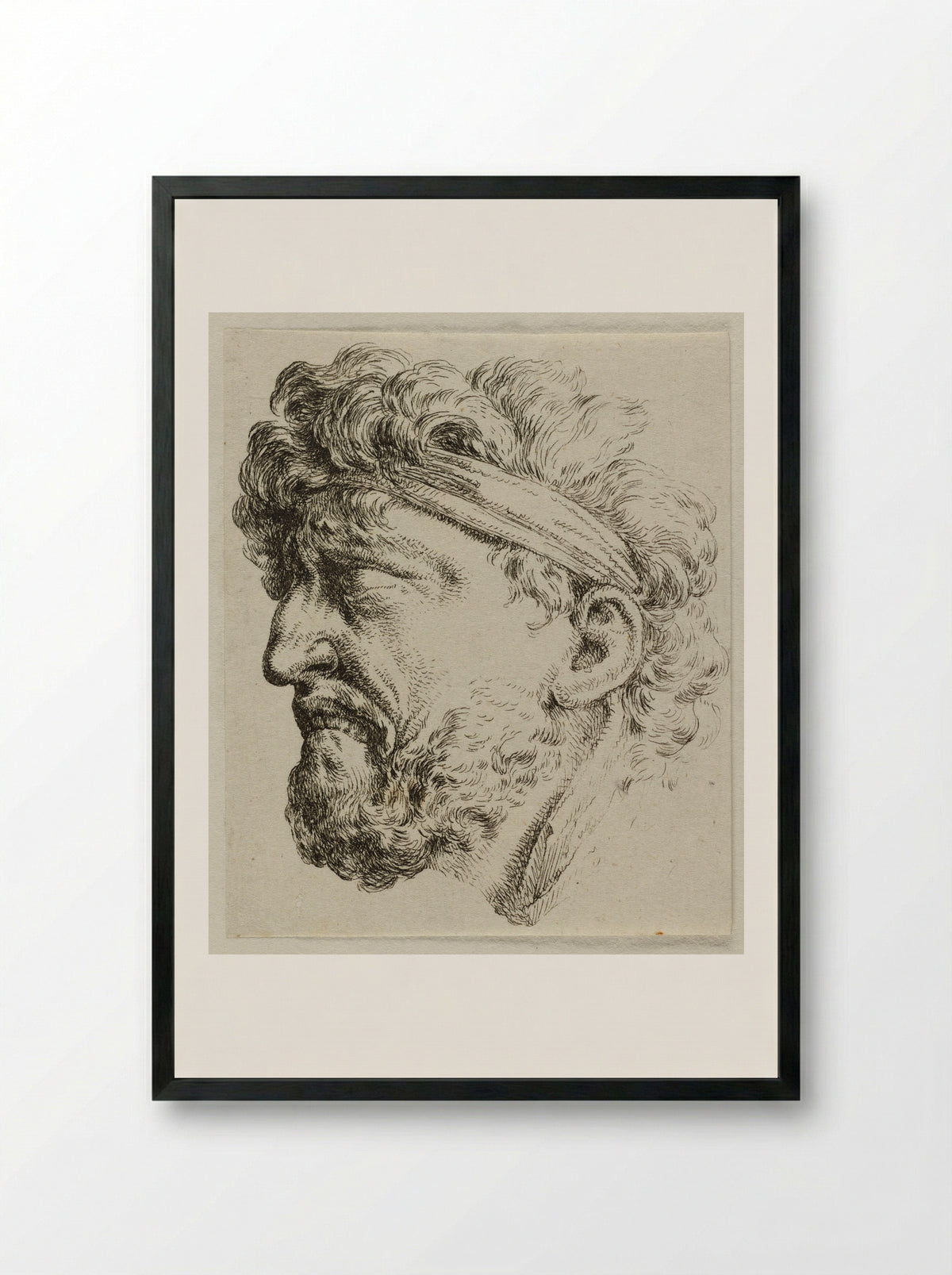 Mask from the Courtyard of the Zeughaus, Berlin - Christian Bernhard Rode - Framed Print Black