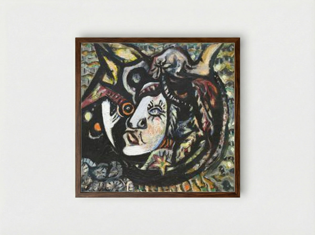 Mask - Jackson Pollock - Framed Print Dark Wood