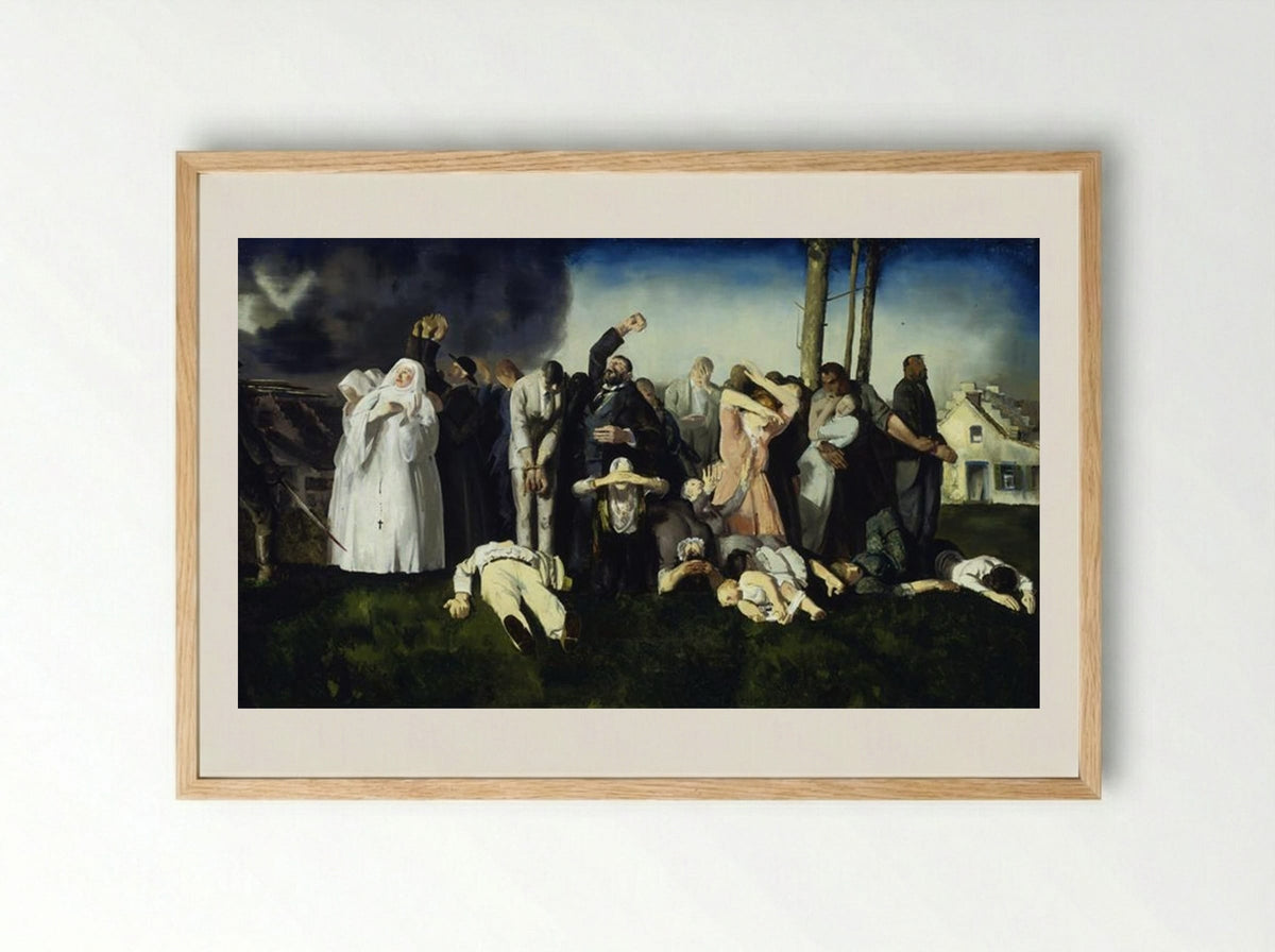 Massacre at Dinant - George Bellows - Framed Print Wood