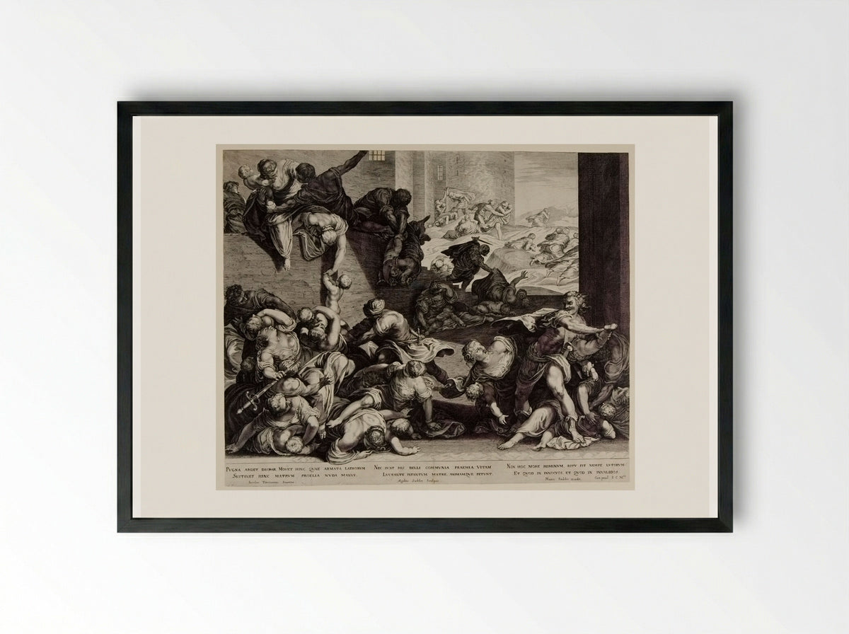 Massacre of the Innocents - Aegidius Sadeler II - Framed Print Black
