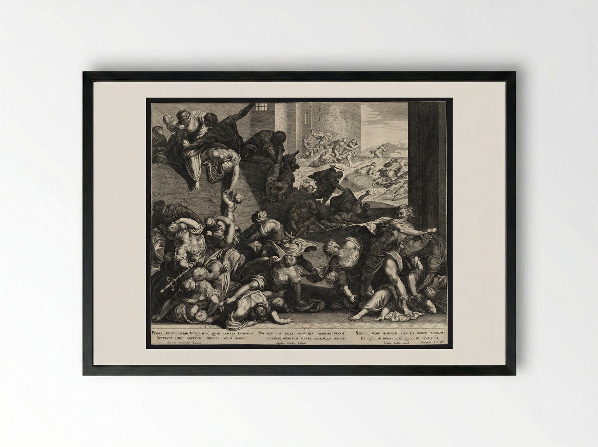 Massacre of the Innocents - Aegidius Sadeler II - Framed Print Black