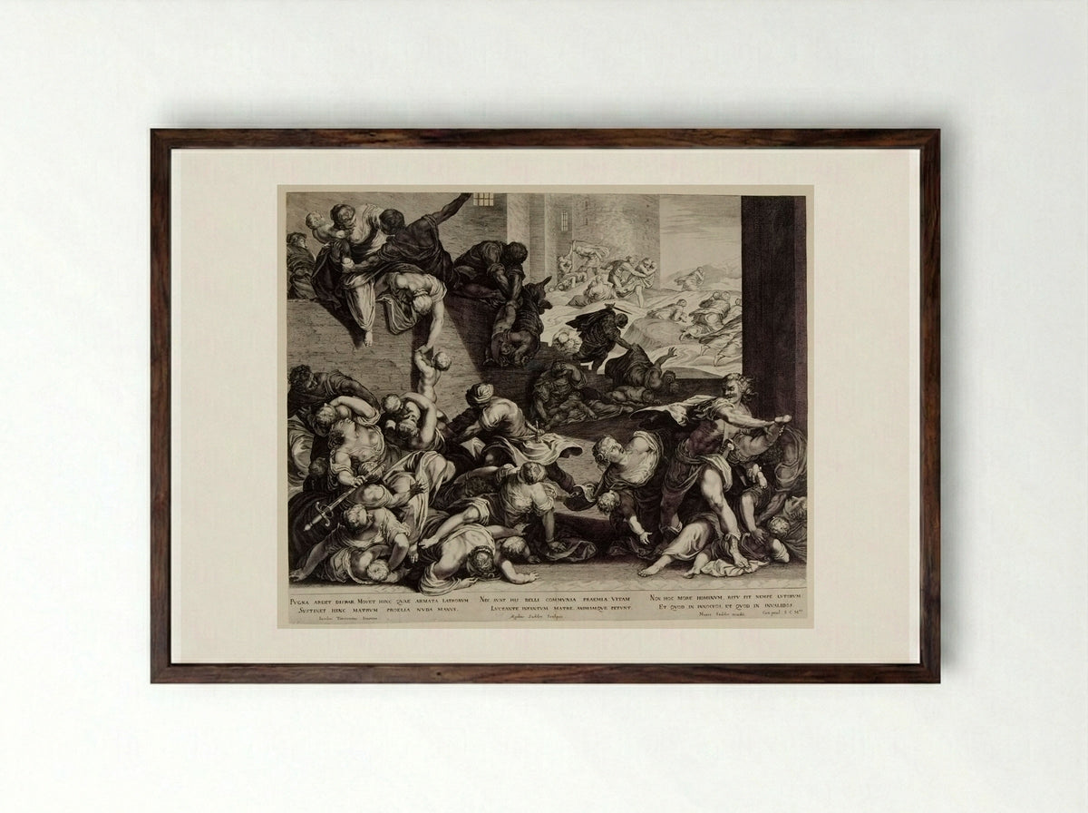 Massacre of the Innocents - Aegidius Sadeler II - Framed Print Dark Wood