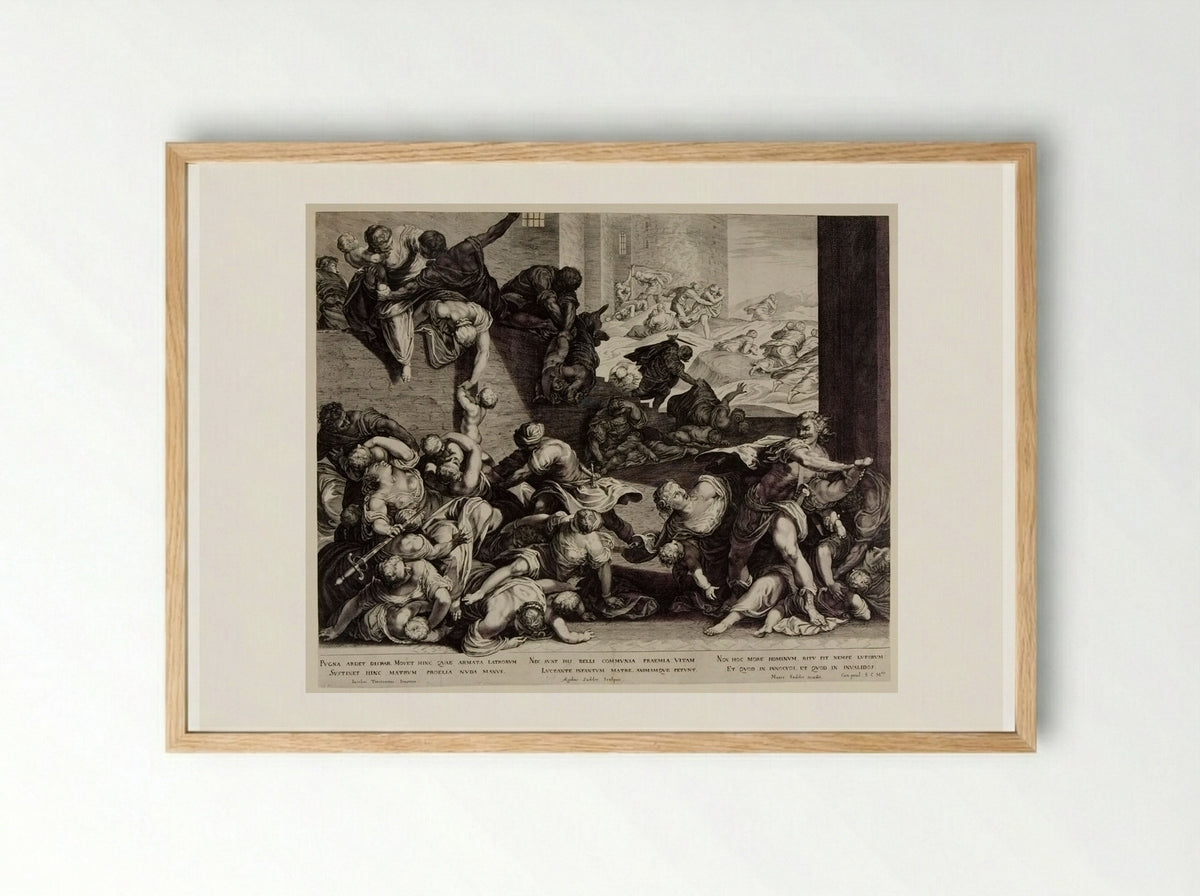 Massacre of the Innocents - Aegidius Sadeler II - Framed Print Wood