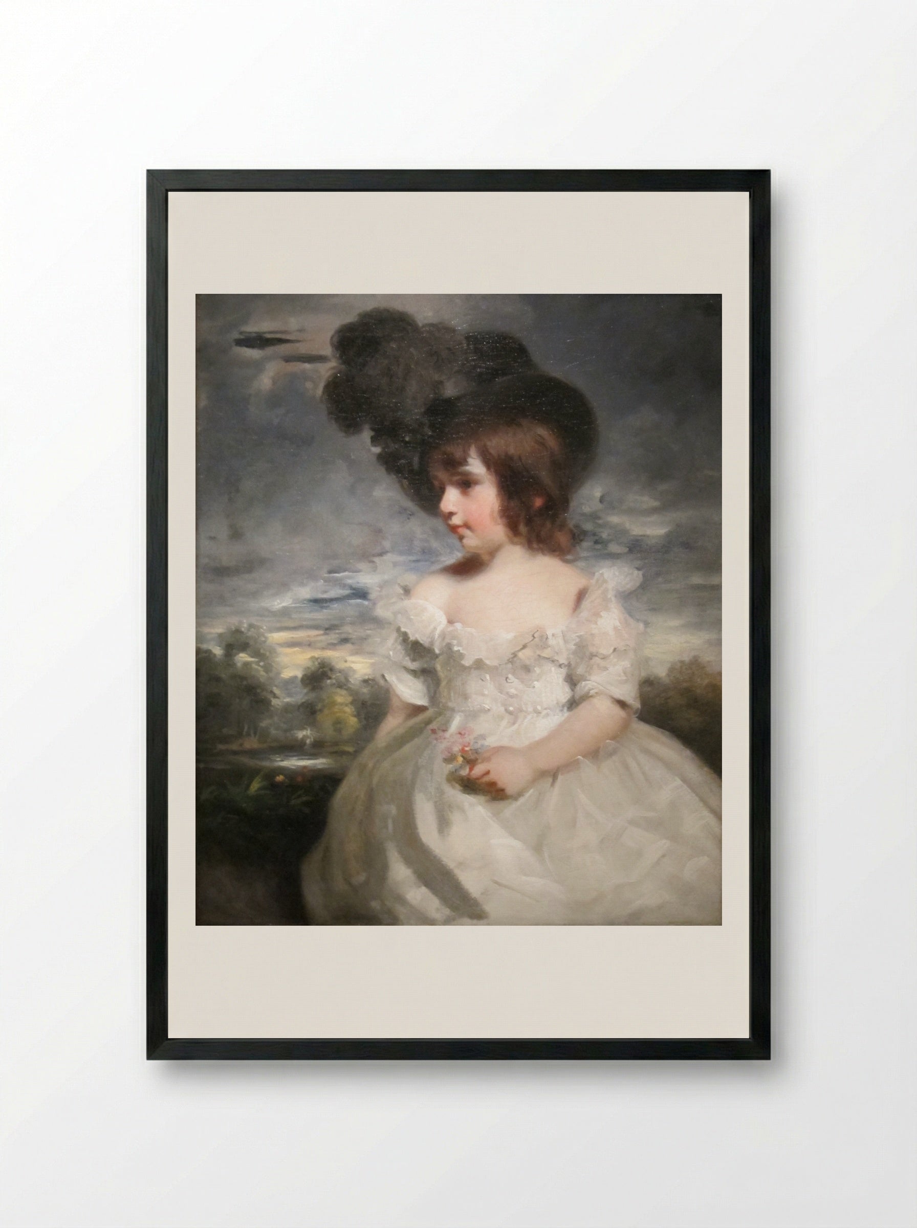 Master Meyrick (William Henry Meyrick in ruffled infant's dress) - John Hoppner - Framed Print Black