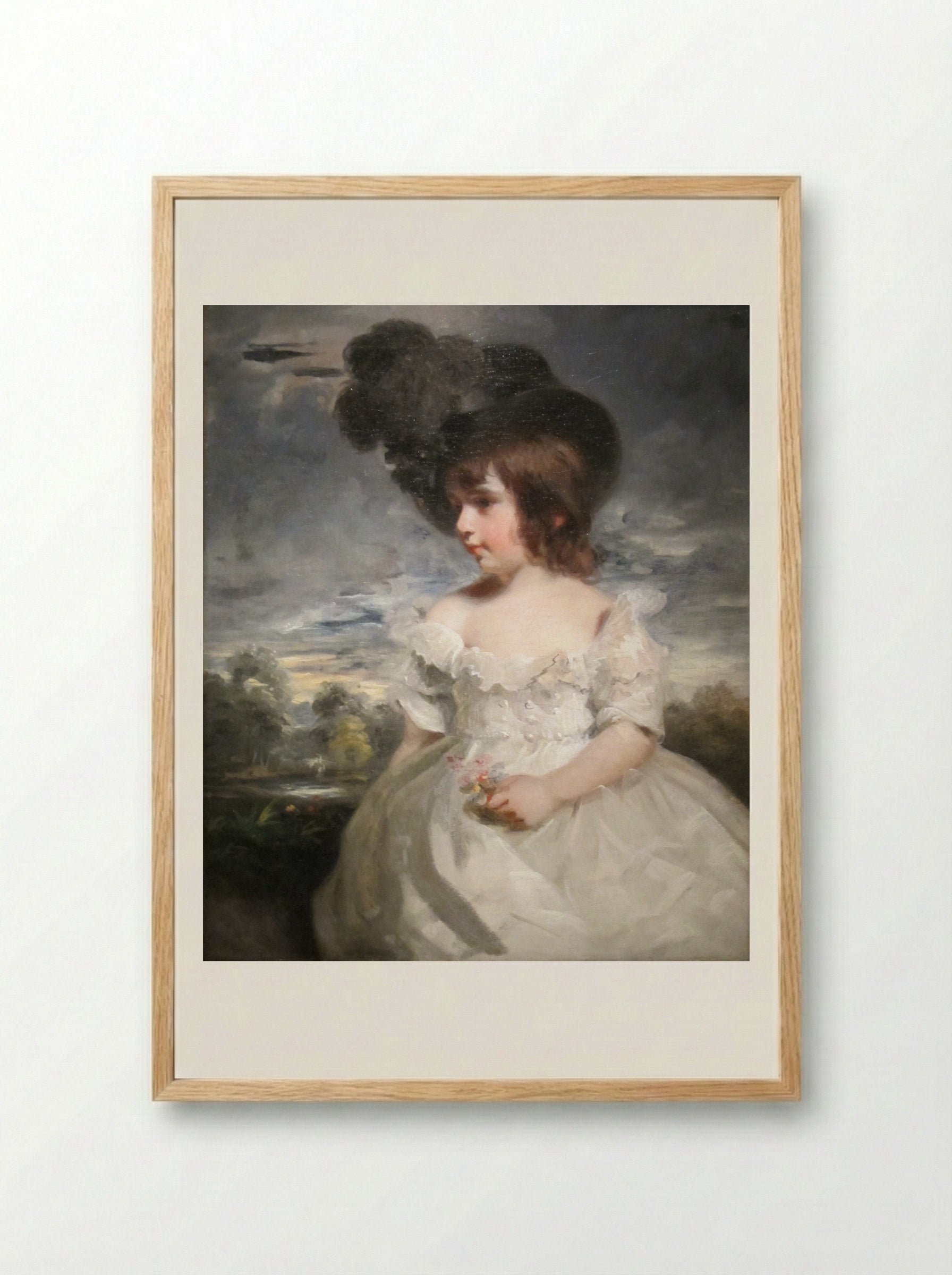 Master Meyrick (William Henry Meyrick in ruffled infant's dress) - John Hoppner - Framed Print Wood