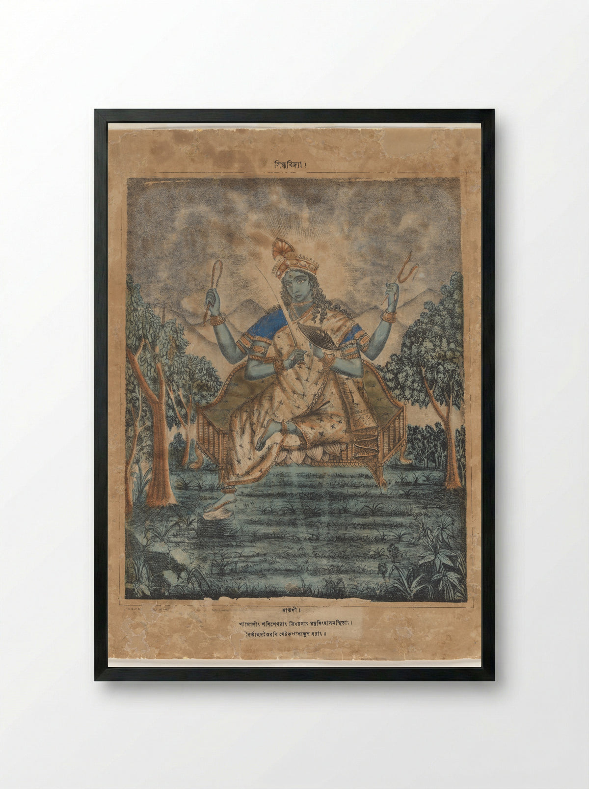 Matangi, an esoteric form of Parvati - Sasadhar Banarjee - Framed Print Black