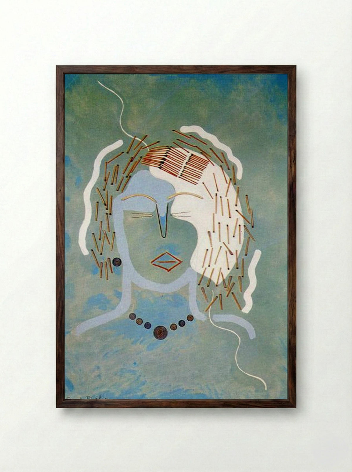 Match Woman - Francis Picabia - Framed Print Dark Wood