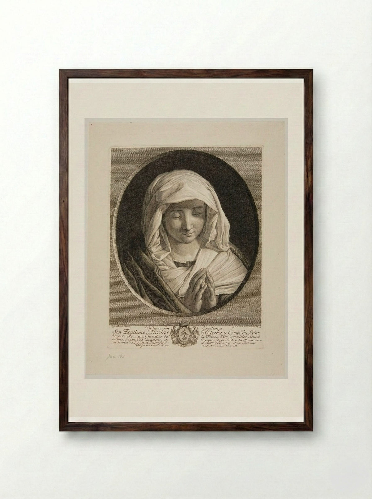 Mater Amabilis - Georg Friedrich Schmidt - Framed Print Dark Wood