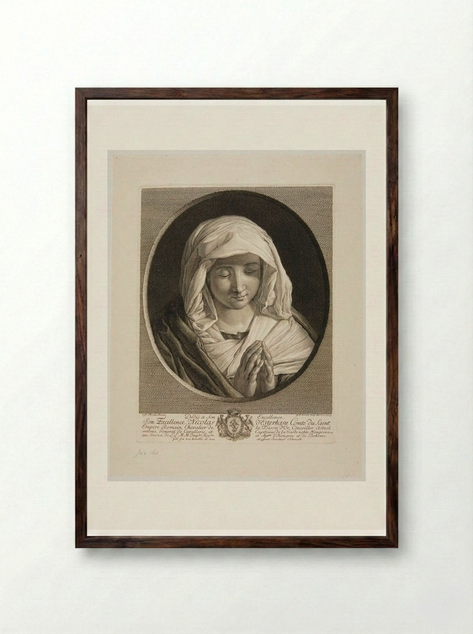 Mater Amabilis - Georg Friedrich Schmidt - Framed Print Dark Wood