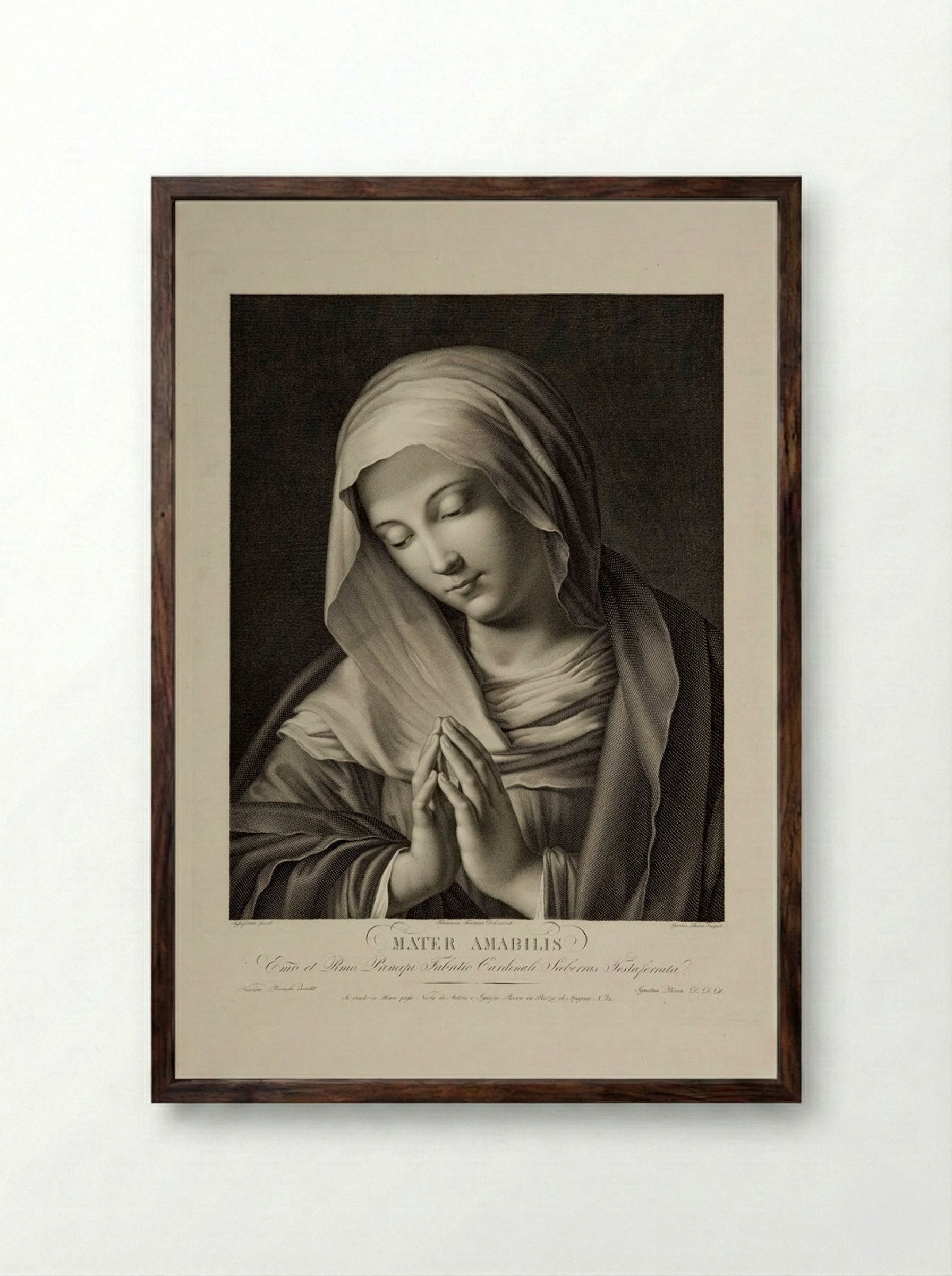 Mater Amabilis - Ignazio Pavon - Framed Print Dark Wood