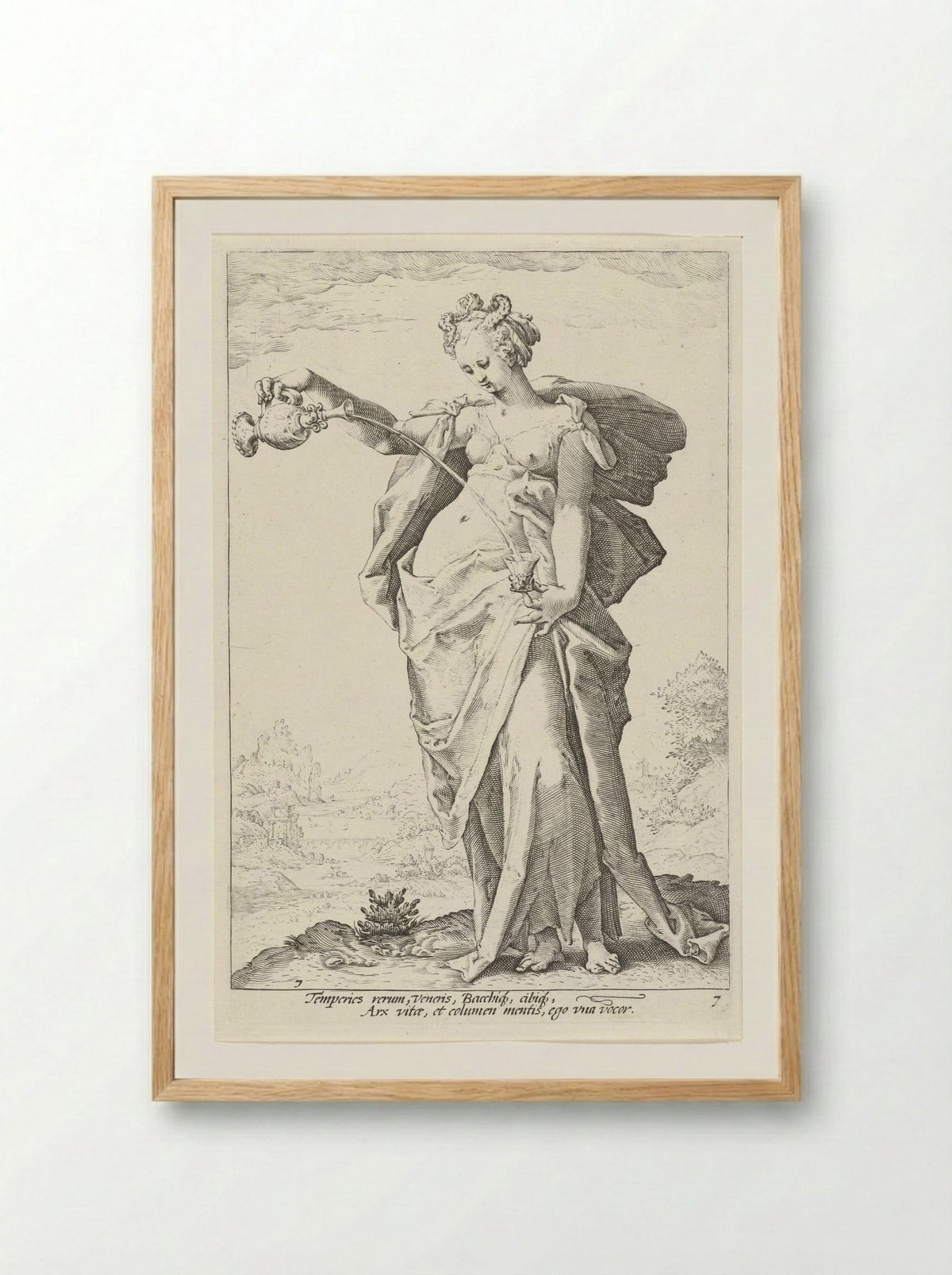 Matigheid (Temperantia) - Claes Jansz. Visscher (II) - Framed Print Wood