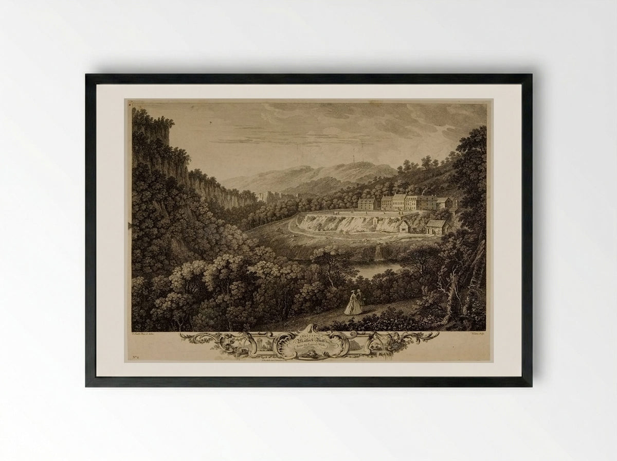 Matlock Bath, a View in the Peak - François Vivares - Framed Print Black