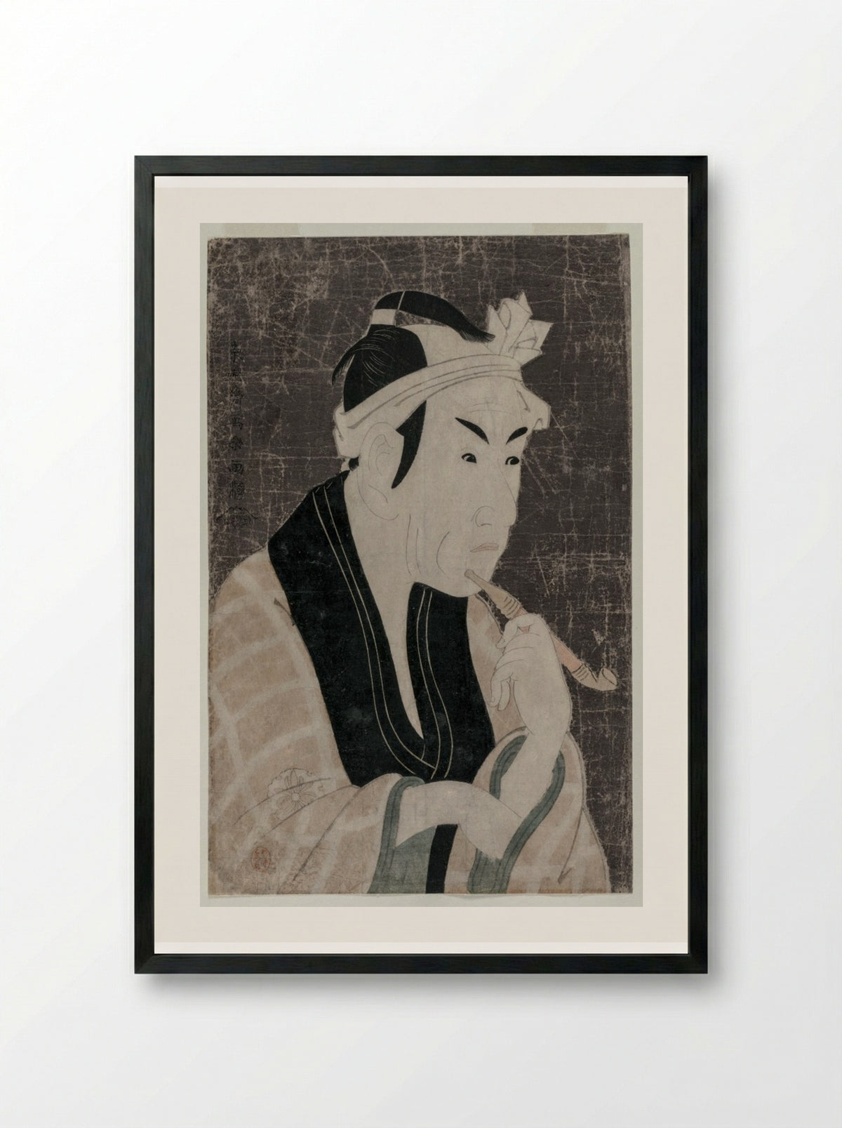 Matsumoto Koshiro IV as Gorobei, the Fish Seller from Sanya - Tōshūsai Sharaku - Framed Print Black
