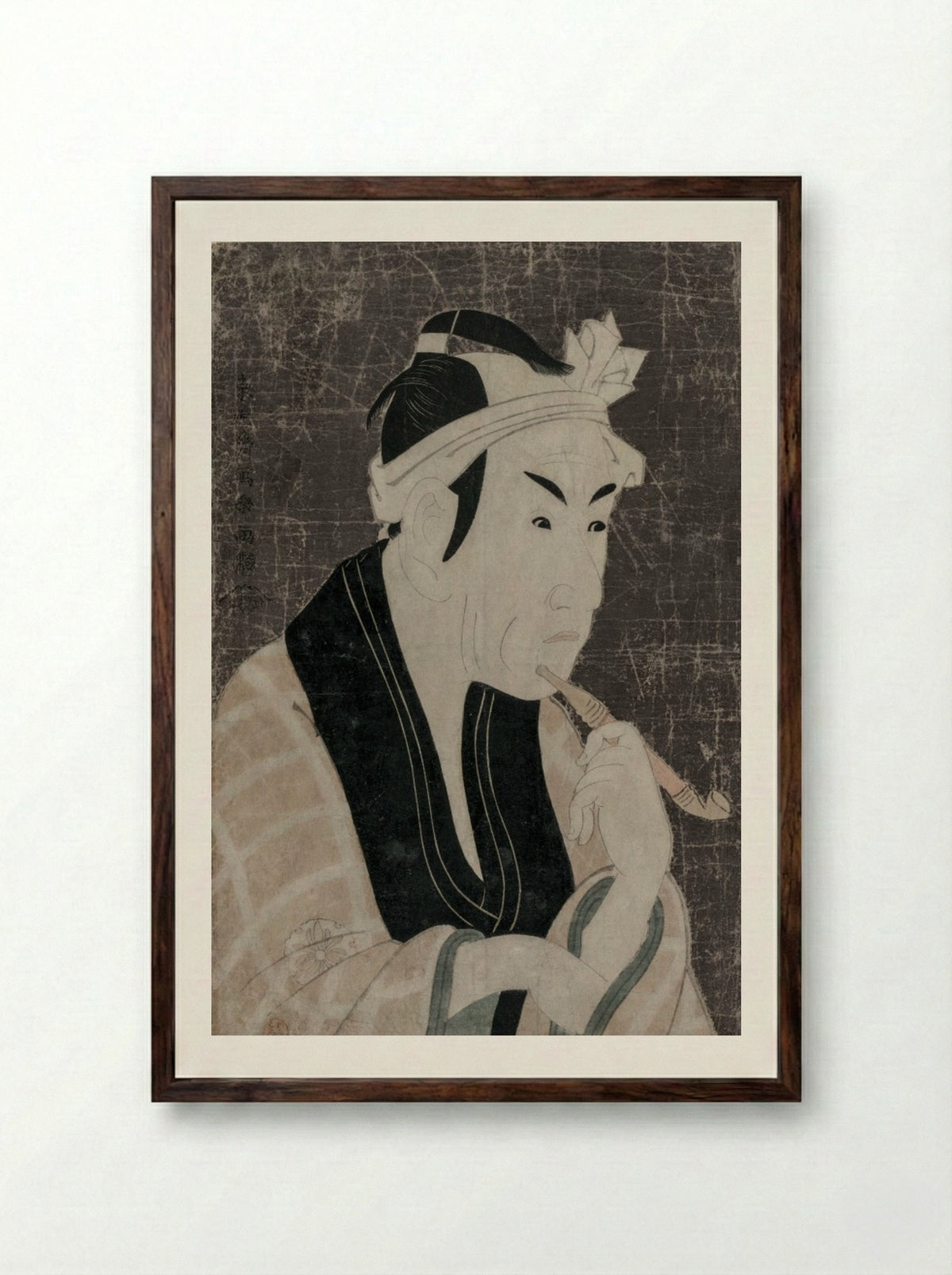 Matsumoto Koshiro IV as Gorobei, the Fish Seller from Sanya - Tōshūsai Sharaku - Framed Print Dark Wood