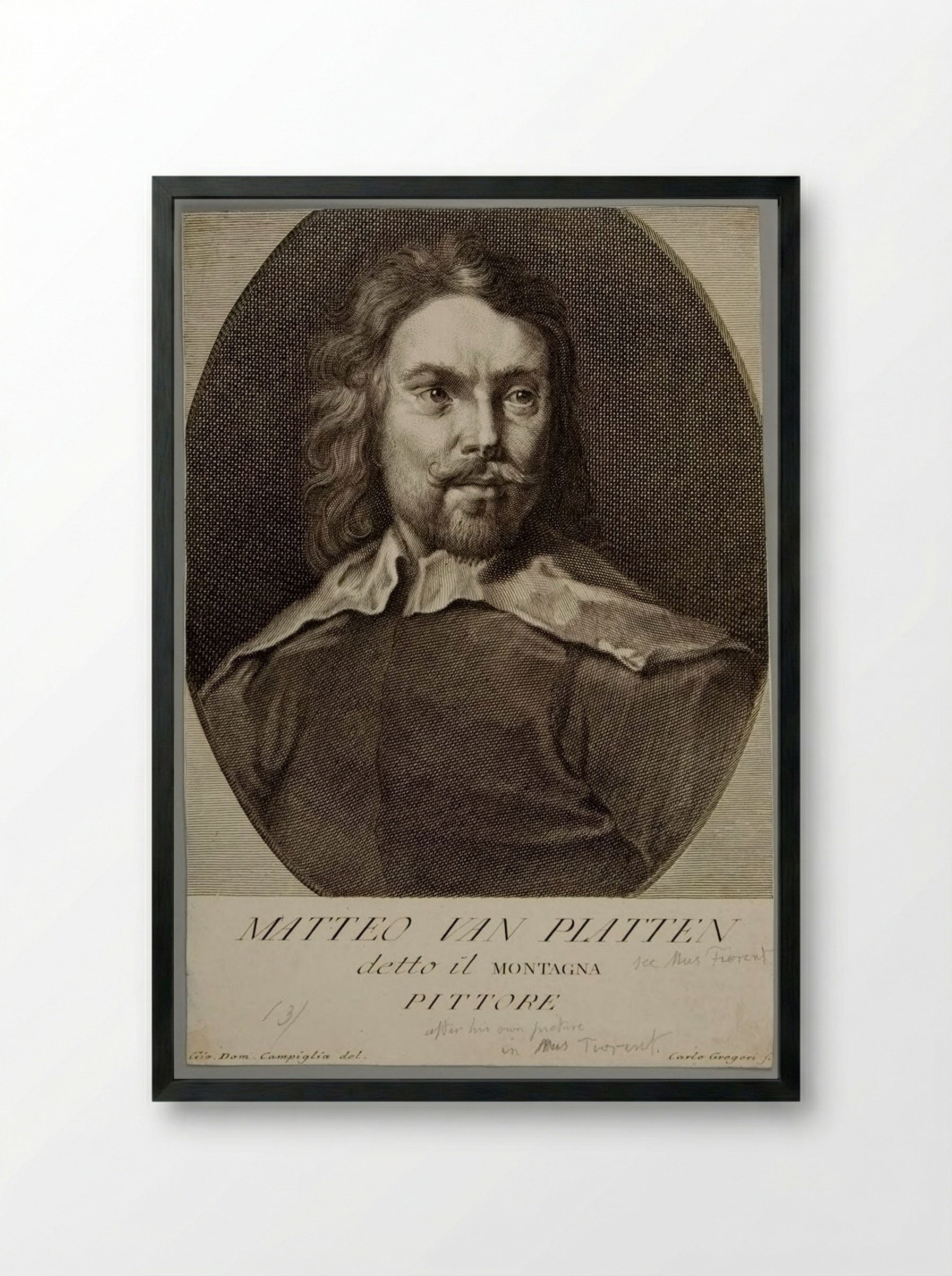 Matteo van Platten, called il Montagna - Carlo Gregori - Framed Print Black