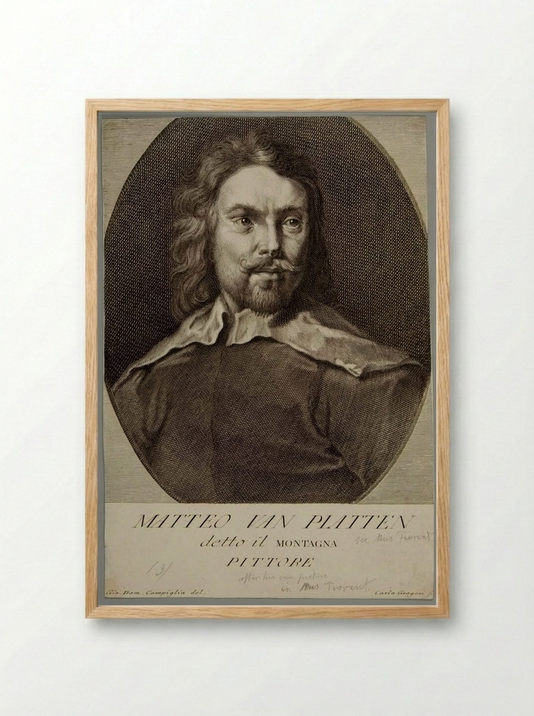 Matteo van Platten, called il Montagna - Carlo Gregori - Framed Print Wood