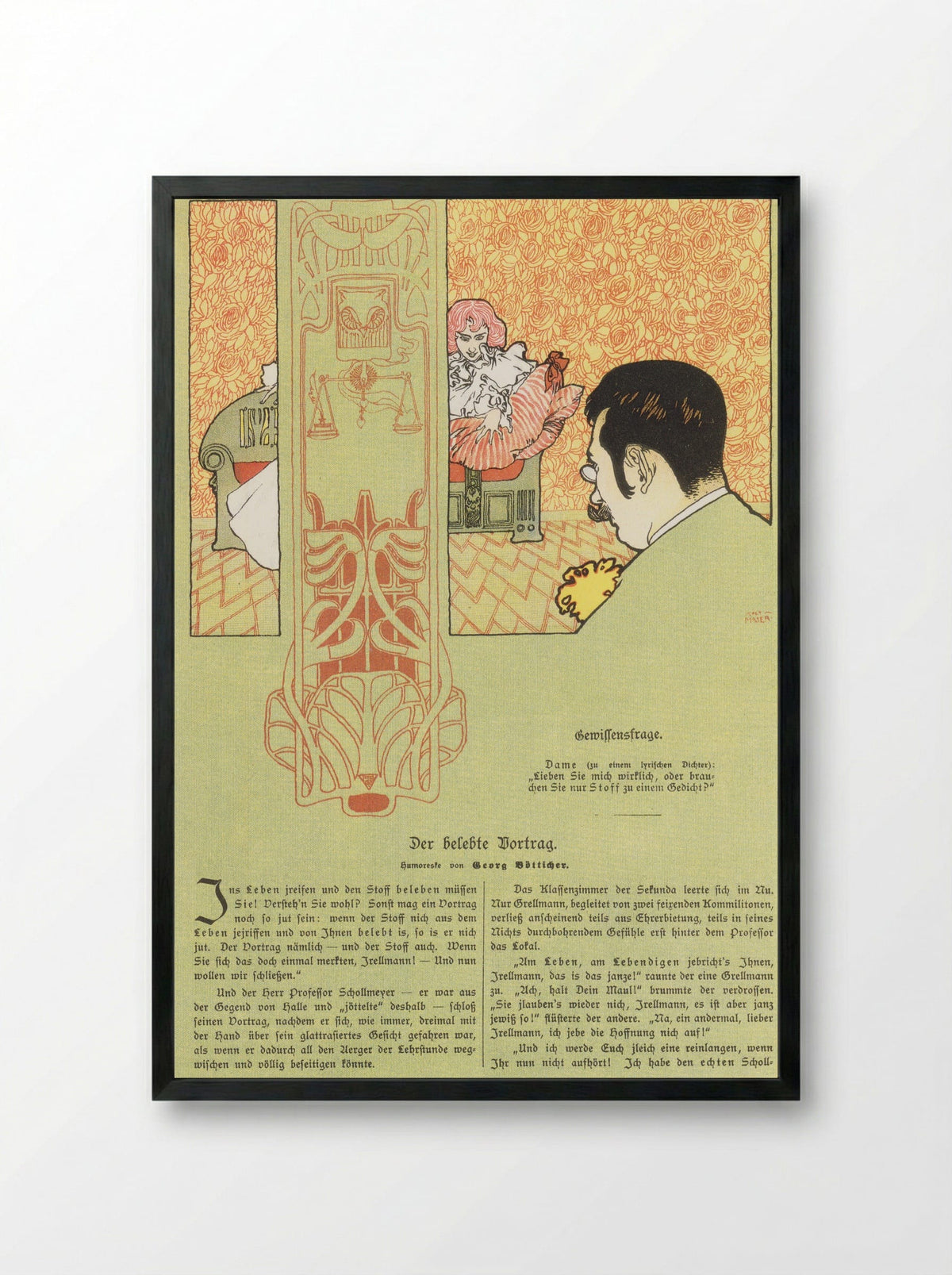 Matter of Conscience - Koloman Moser - Framed Print Black