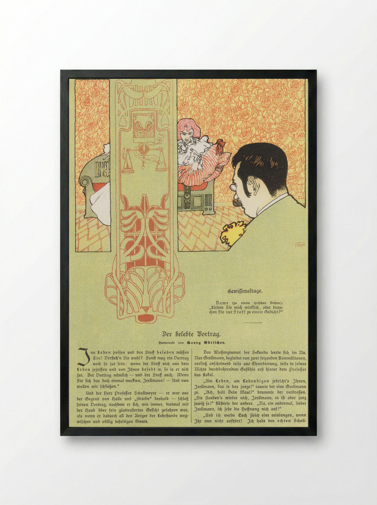 Matter of Conscience - Koloman Moser - Framed Print Black