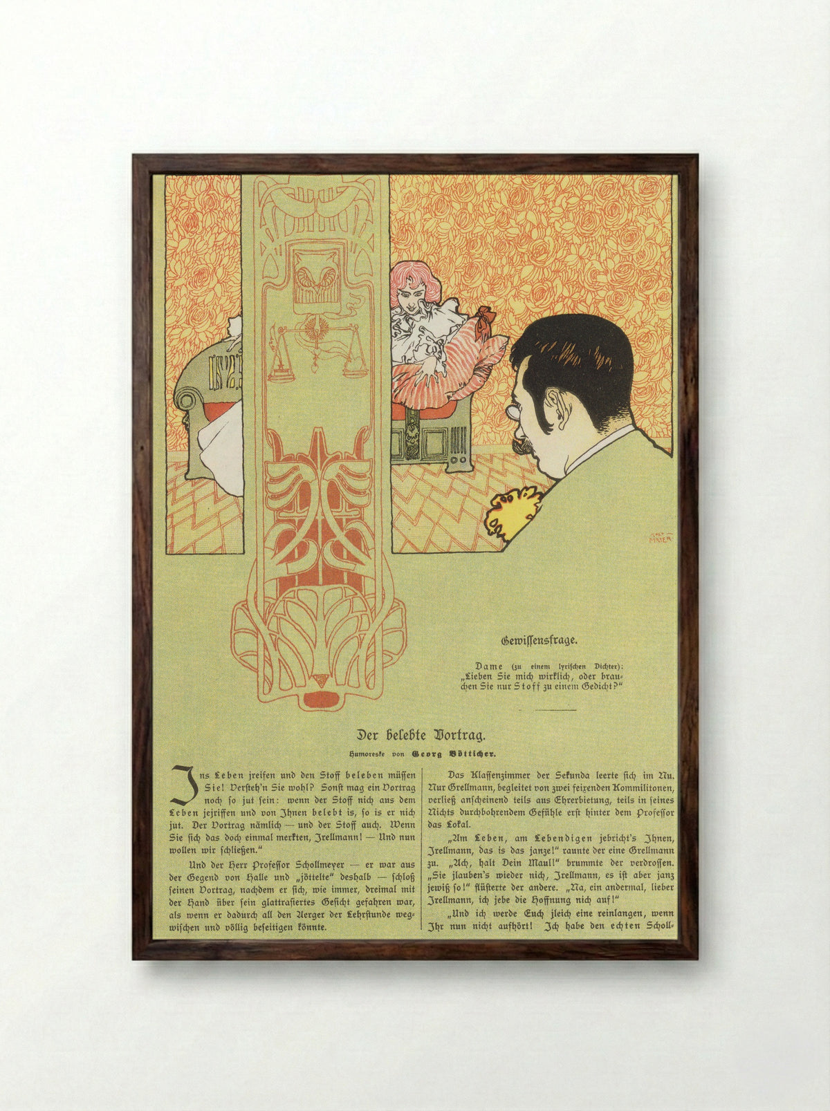 Matter of Conscience - Koloman Moser - Framed Print Dark Wood