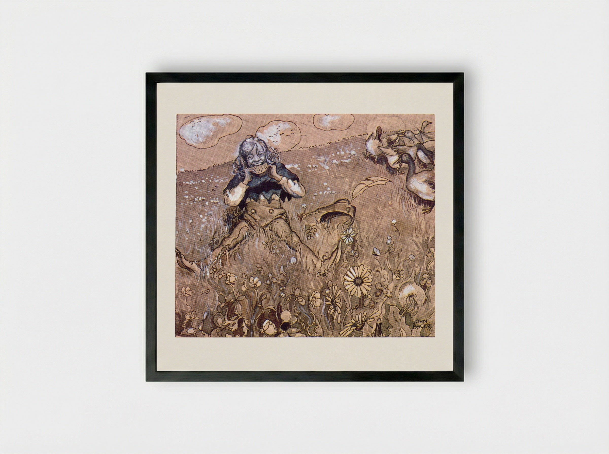 Matts - John Bauer - Framed Print Black