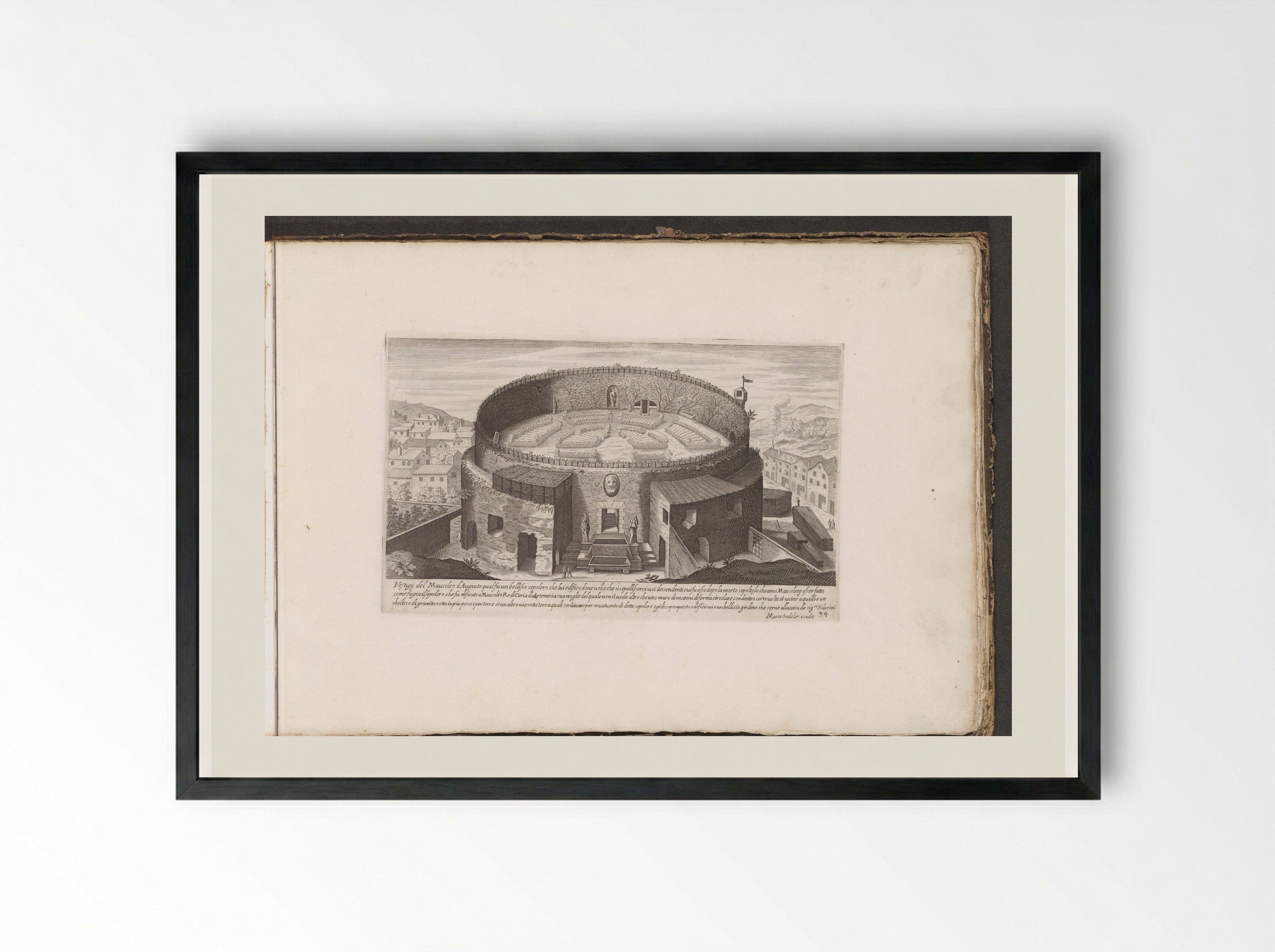 Mausoleum of Augustus - Giovanni Giacomo de' Rossi - Framed Print Black
