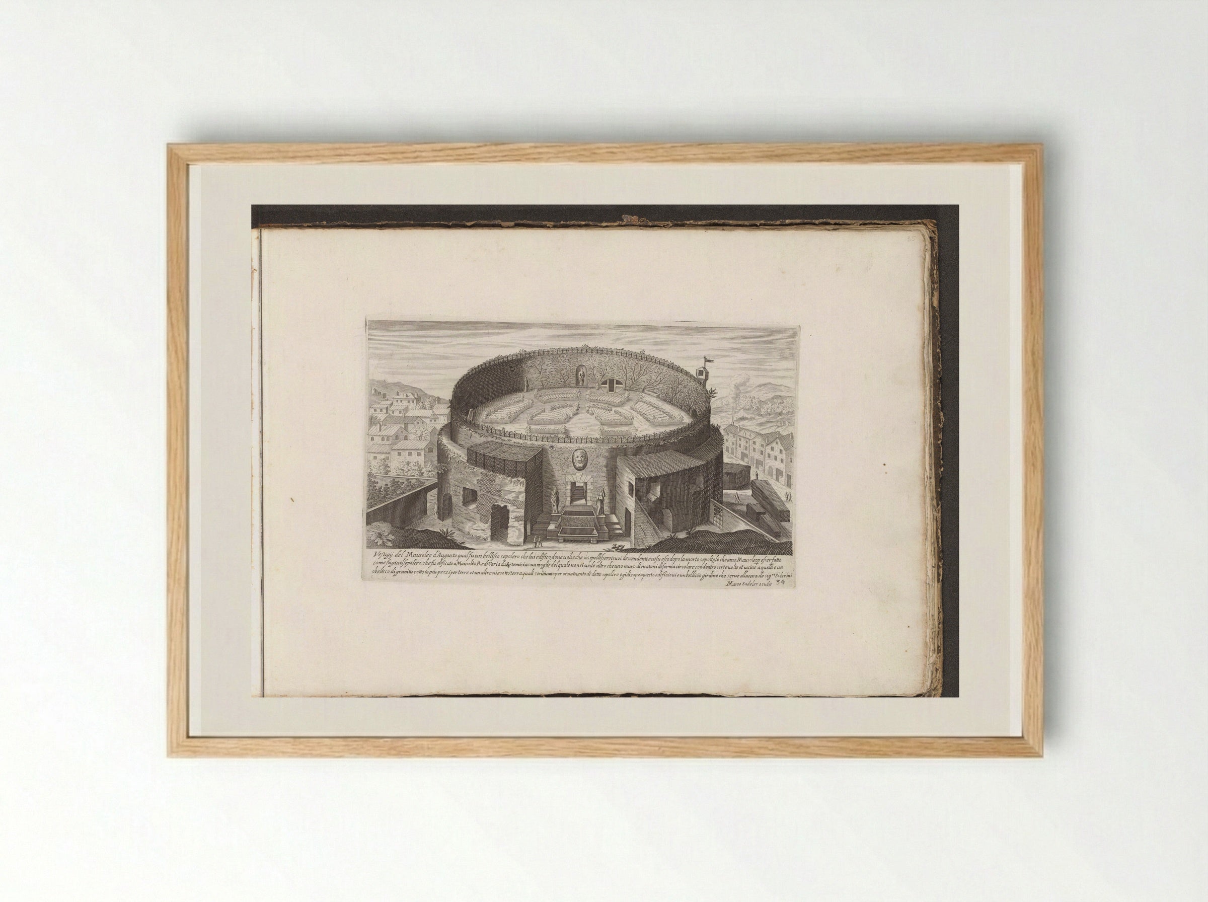 Mausoleum of Augustus - Giovanni Giacomo de' Rossi - Framed Print Wood
