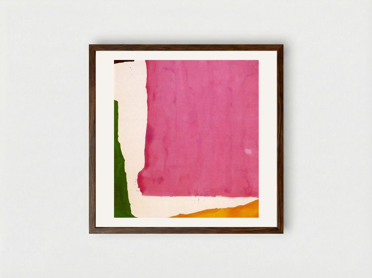 Mauve District - Helen Frankenthaler - Framed Print Dark Wood