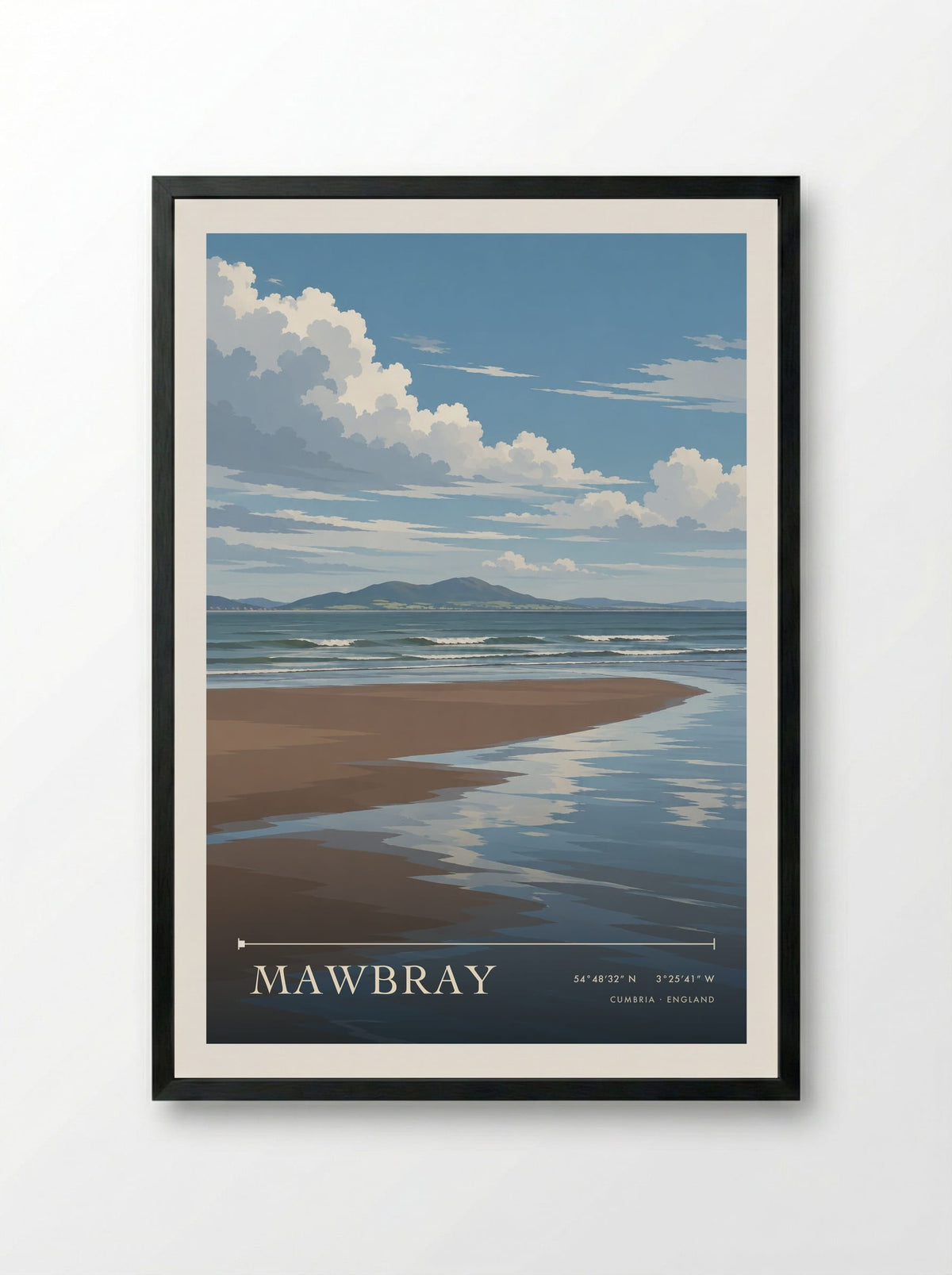 Mawbray, Cumbria | Travel Poster - Framed Print Black