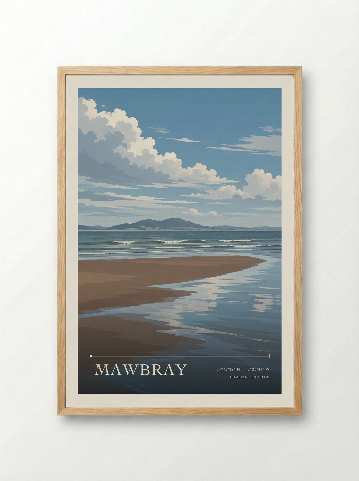 Mawbray, Cumbria | Travel Poster - Framed Print Wood