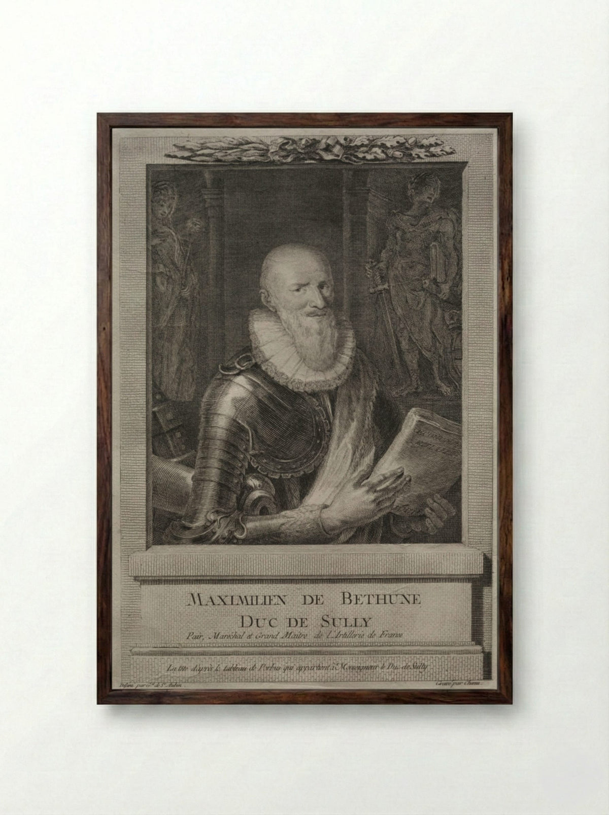 Maximilien de Bethune, Duc de Sully - Pierre Chenu - Framed Print Dark Wood